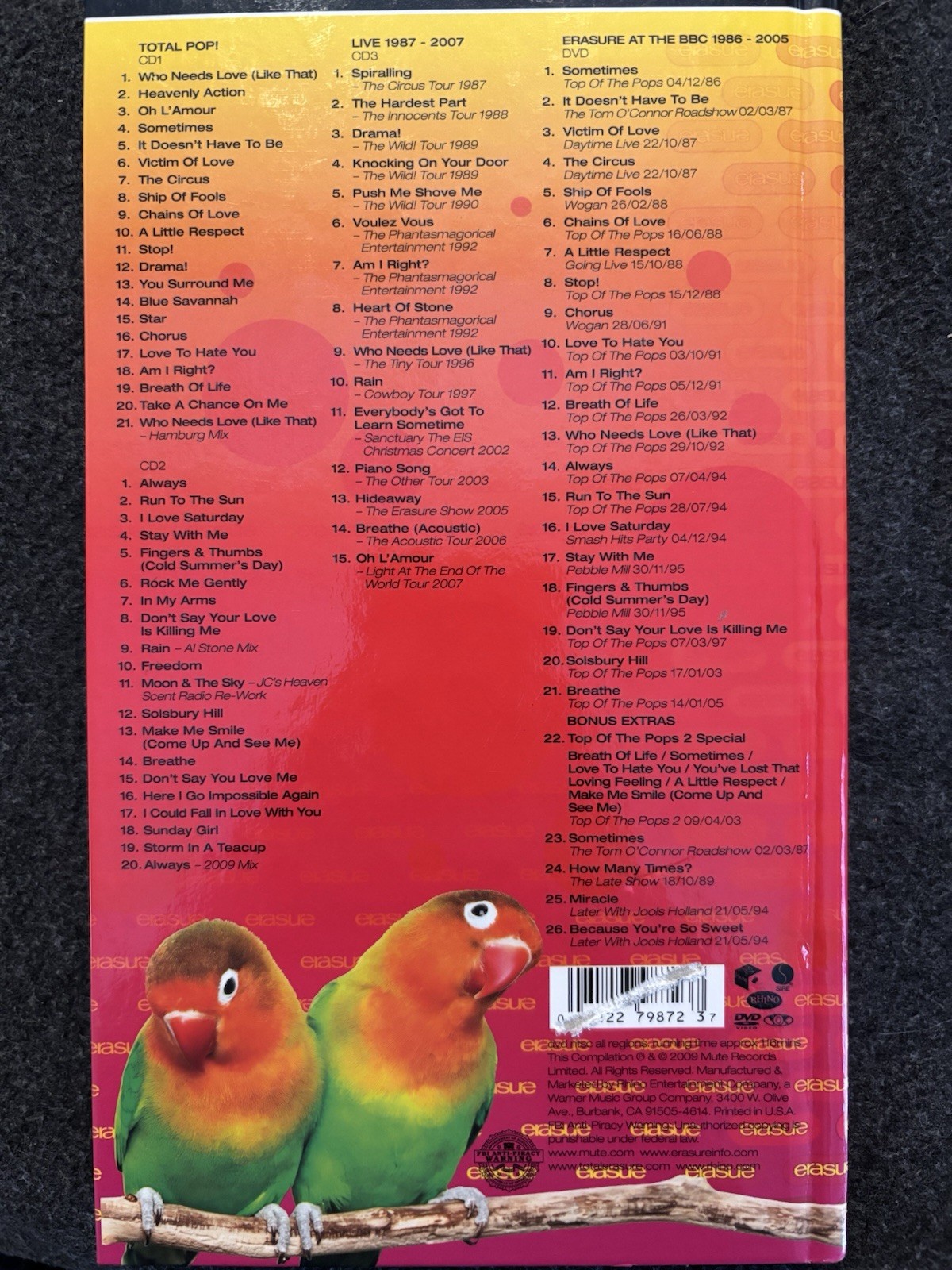 Erasure Total Pop! The First 40 Hits 3 CD & DVD BOX SET DELUXE EDITION 2009 NM