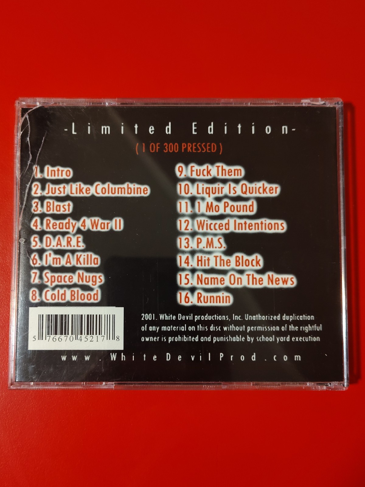Teacher Killers The Album – White Devil Productions (CD, 2001, 1 of 300 Pressed)