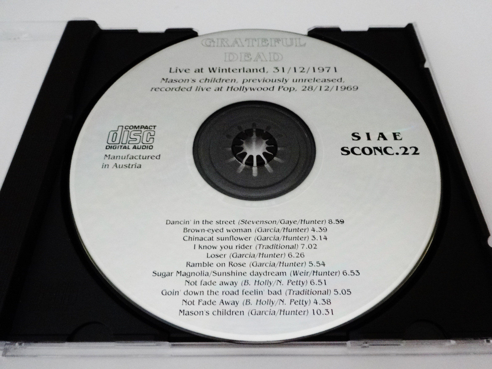 Grateful Dead Live at Winterland 12/31/1971 Bonus Disc CD Trip Without A Ticket
