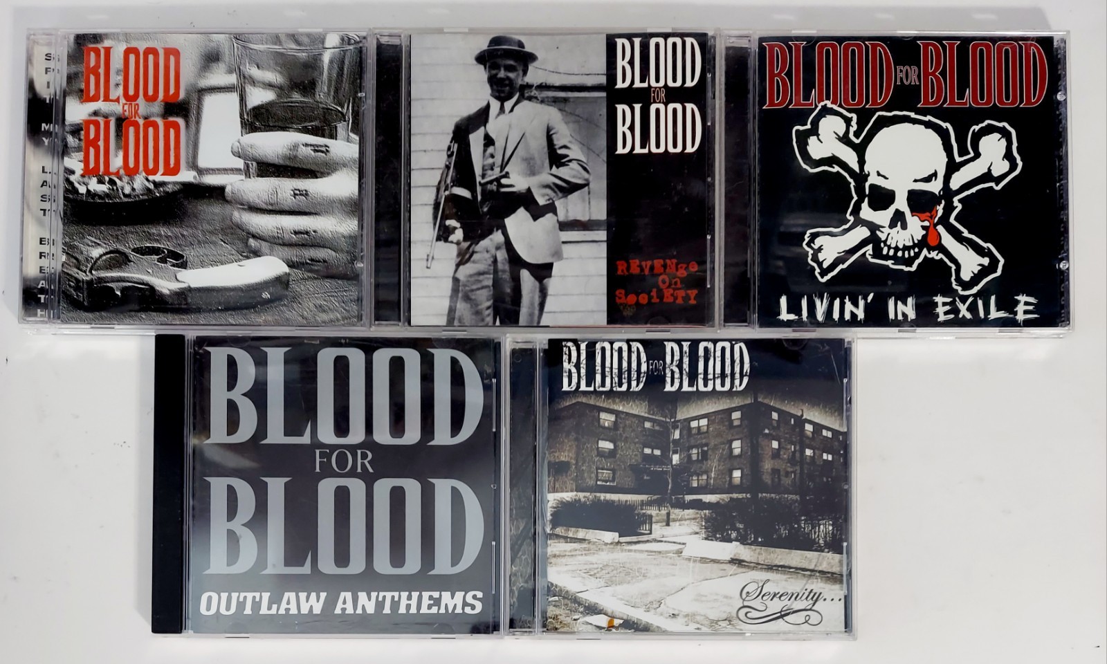 Blood for Blood CD Lot, Outlaw Anthems Revenge Society Serenity, Exile, Spit