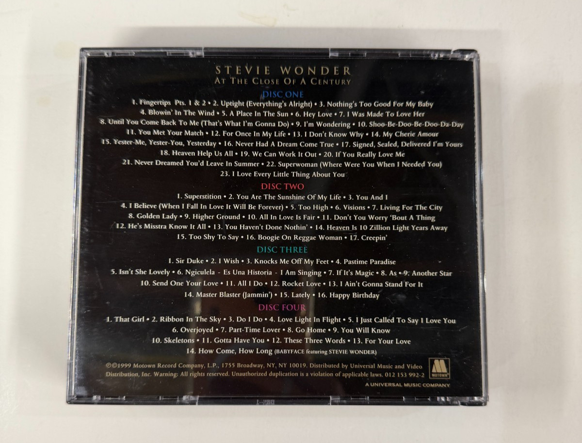 STEVIE WONDER At the Close of a Century | 1999 Motown 4-Disc CD Box Set Rare