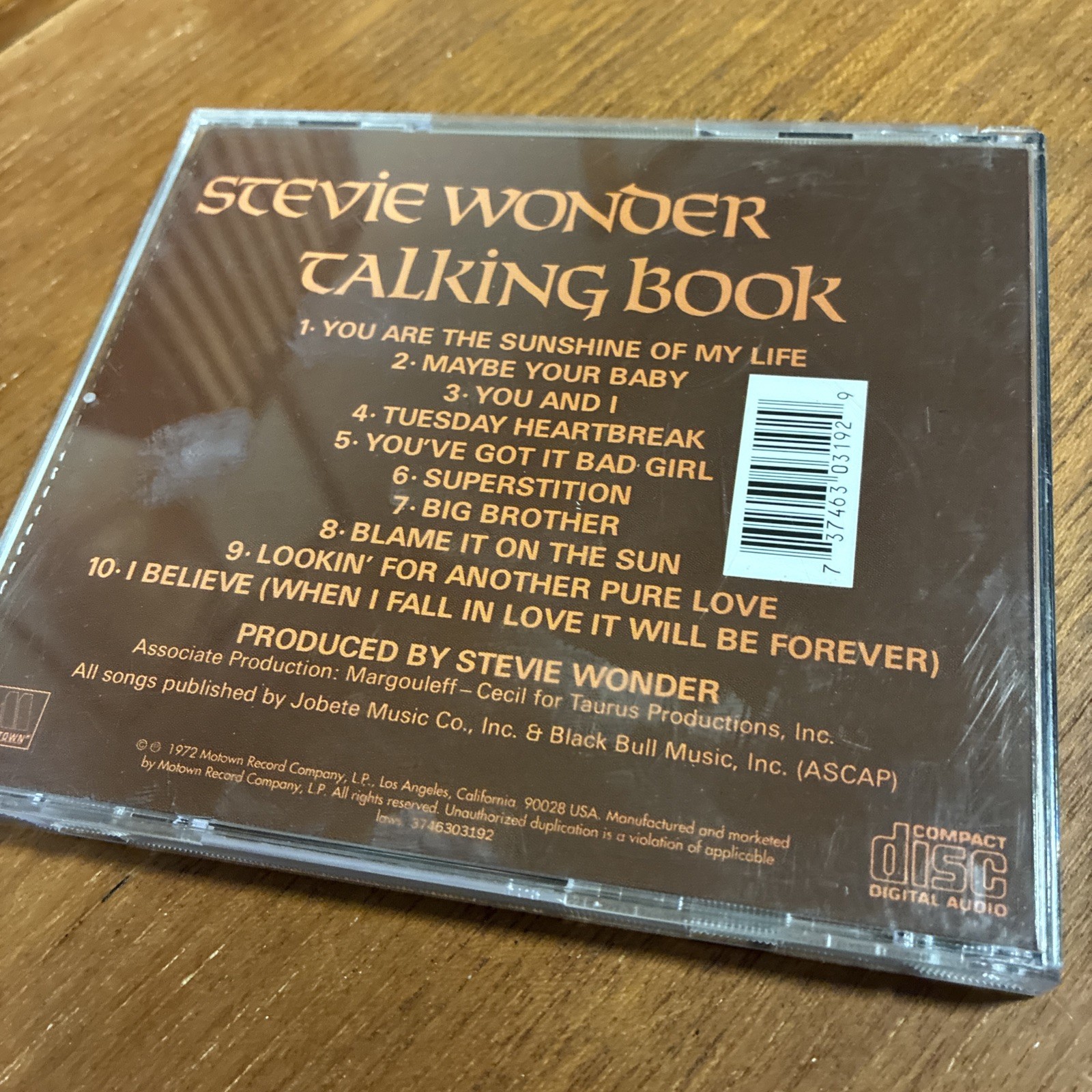 Stevie Wonder – Talking Book CD 1972 Superstition Soul Funk Motown
