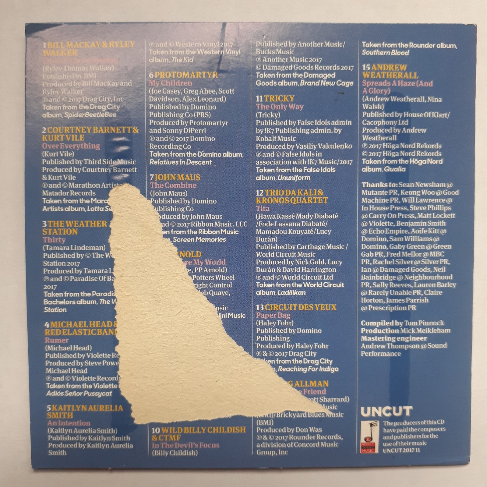 Uncut Roll Up! CD Compilation Tricky Gregg Allman The Weather Station Kurt Vile