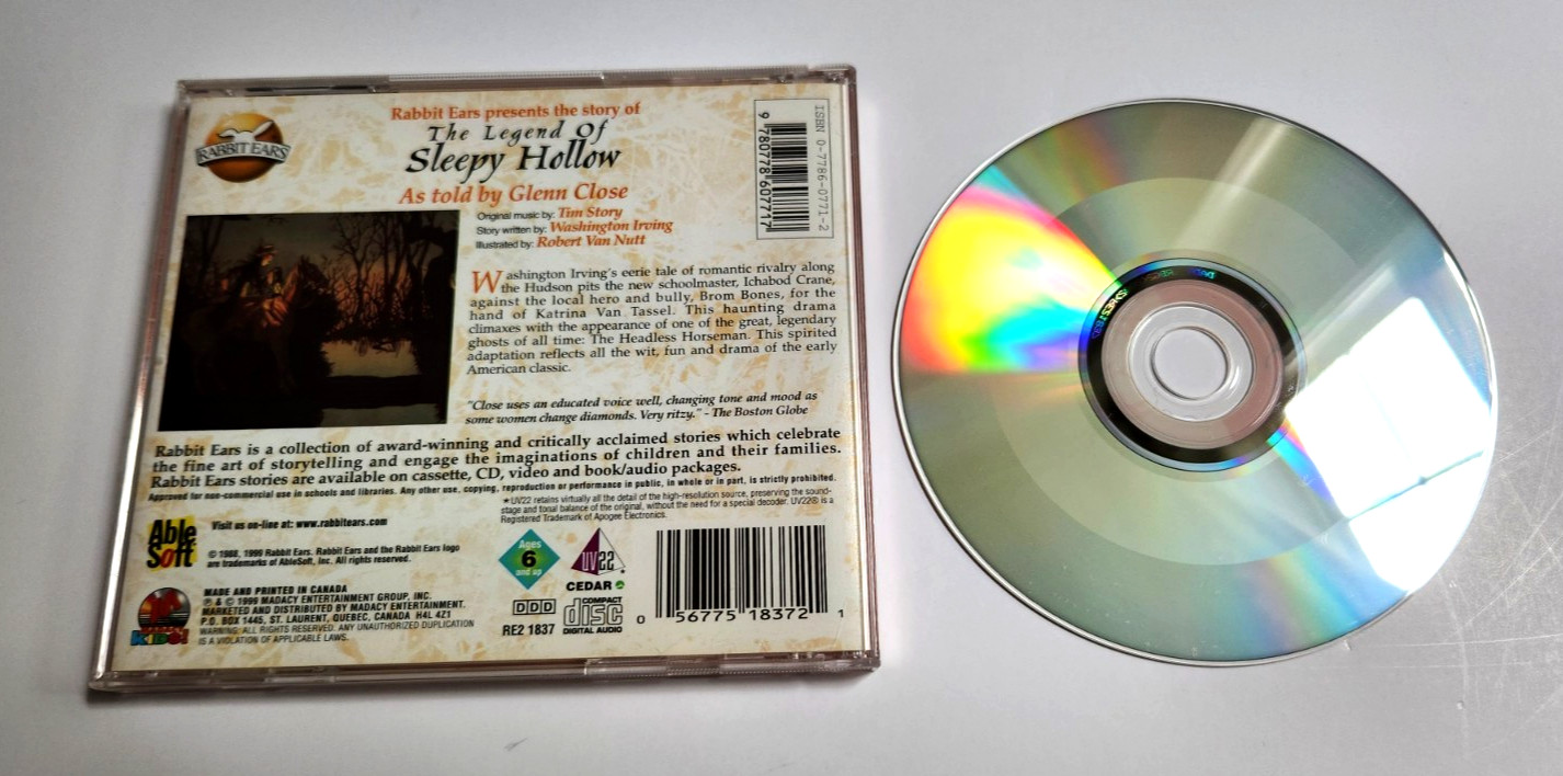 The Legend Of Sleepy Hollow CD Told By Glenn Close Folk Tales VERY GOOD
