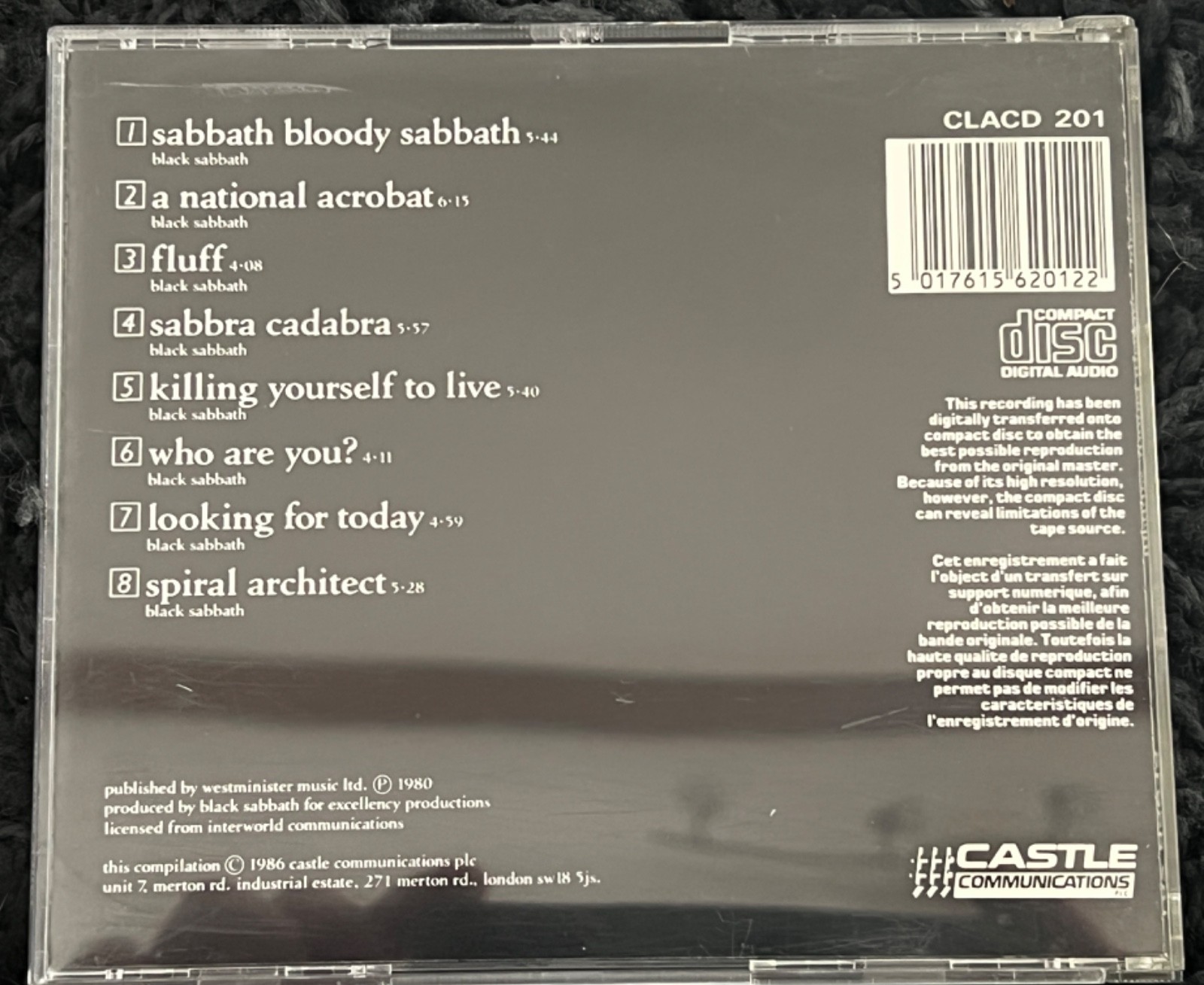 Black Sabbath Sabbath Bloody Sabbath early issue Castle CD