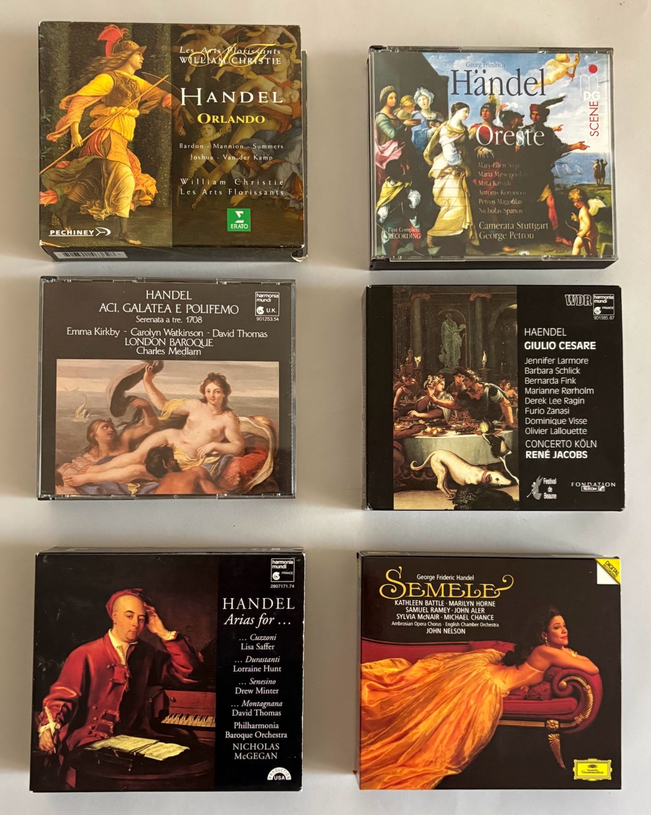 Lot of 6 Handel Opera & Oratorio CD Sets – Semele, Orlando, Giulio Cesare, Orest