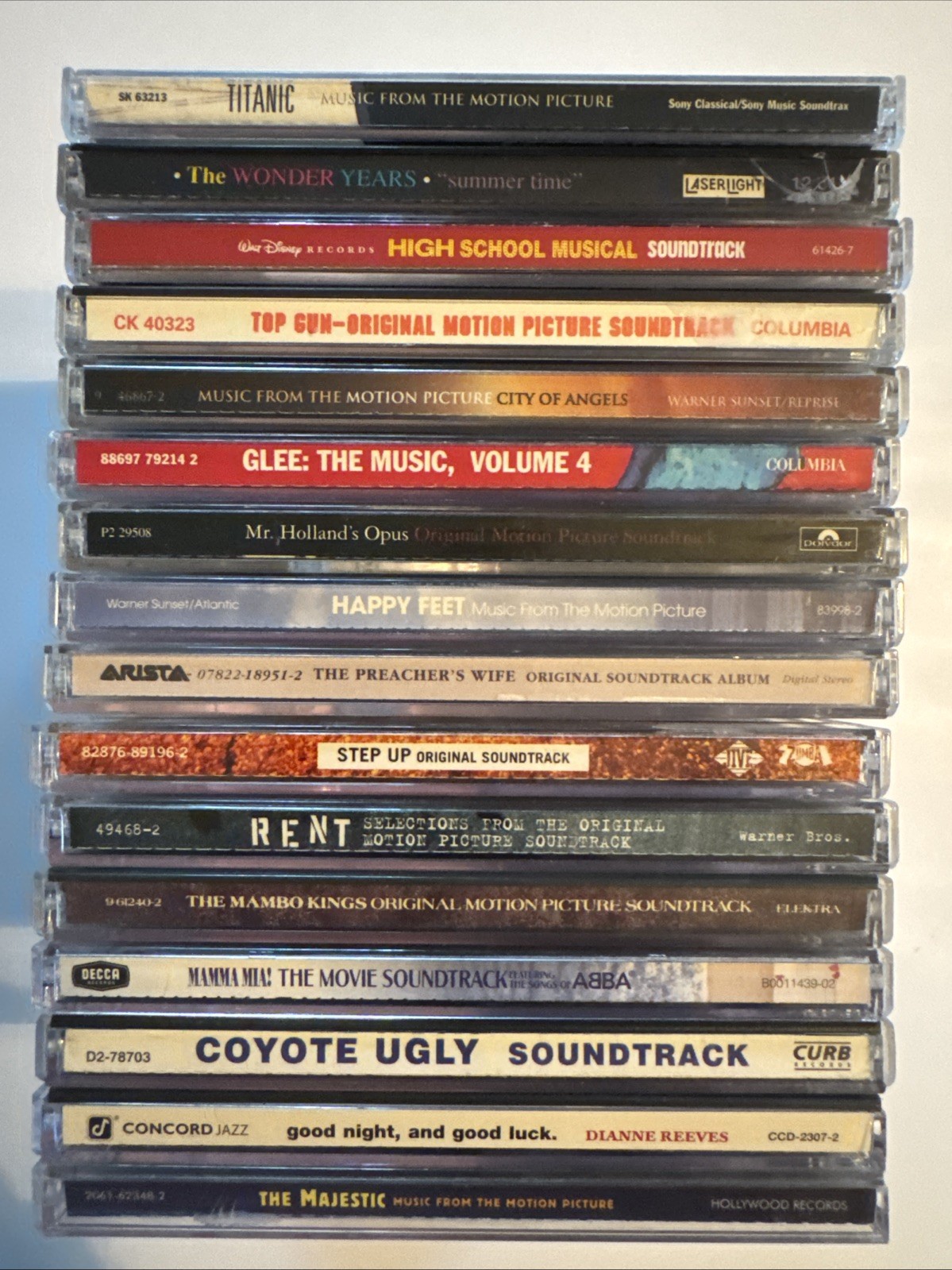 Movie Soundtracks 16 CD Lot – Top Gun, Rent, Coyote Ugly, Step Up, Glee