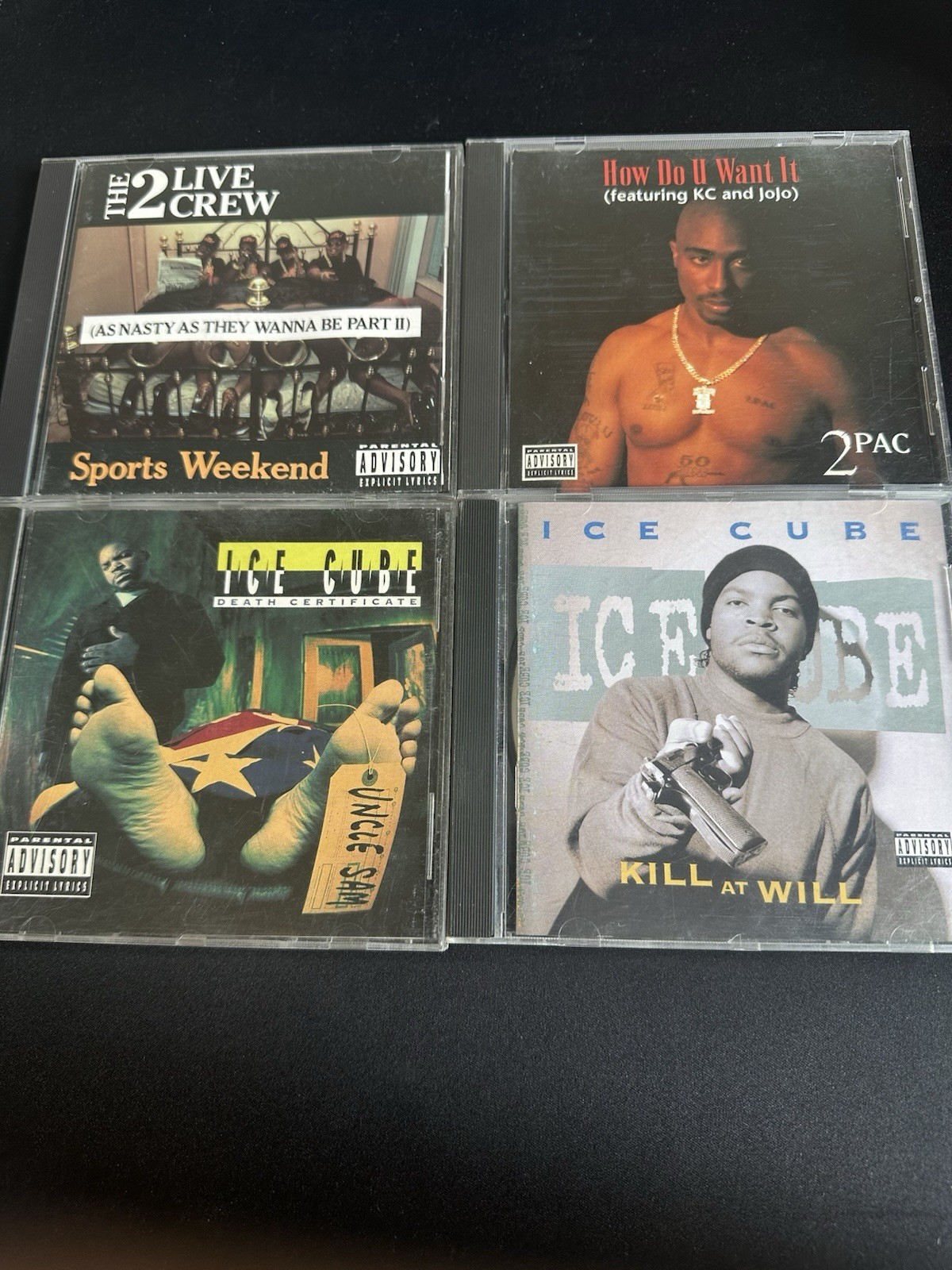 ice cube 2 pac CD lot 2 live crew West Coast Hip Hop Lot 4 Pcs