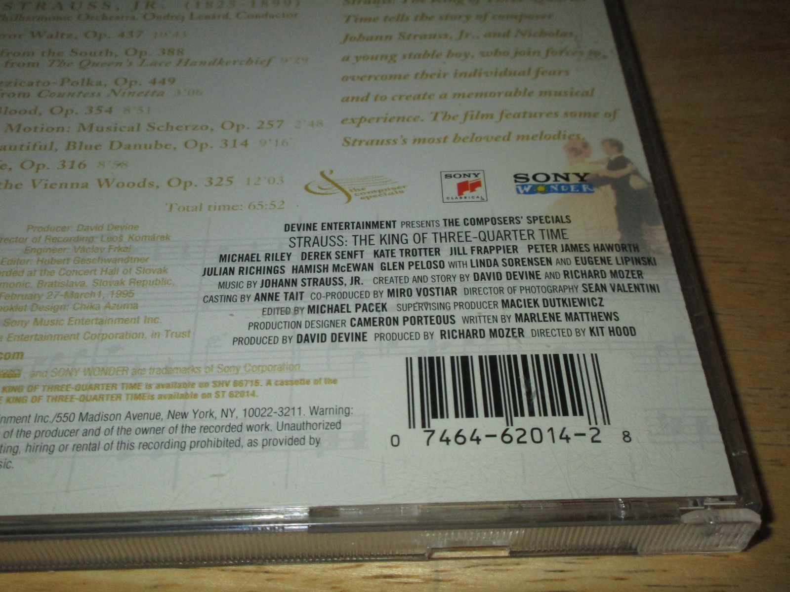 Music From The Film Strauss by The Slovak Philharmonic Orchestra (CD, 1996 Sony)