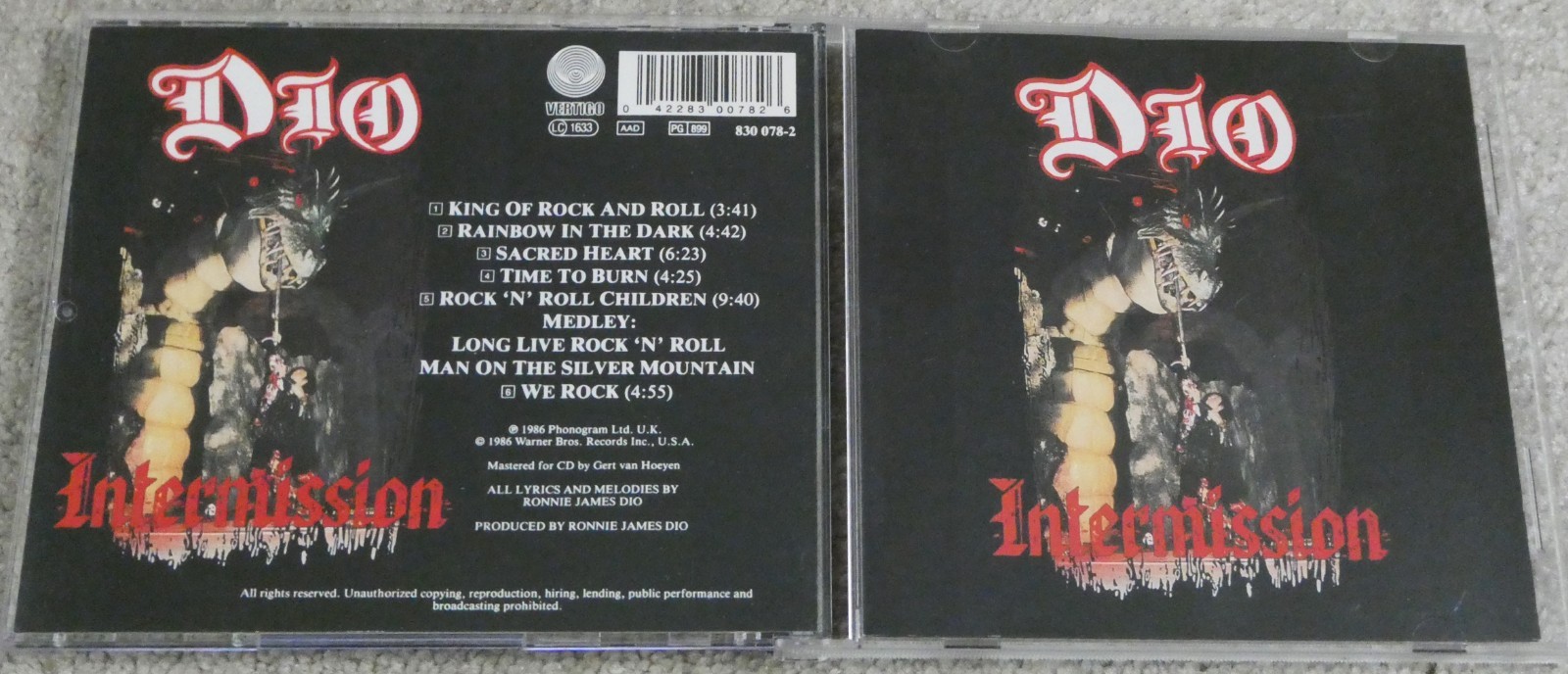 DIO CD Intermission IMPORT Germany 1986 Vertigo 830 078-2 King of Rock and Roll