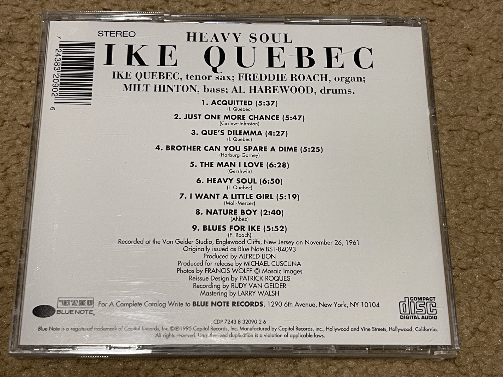 Ike Quebec Heavy Soul ,CD 1995 , EX , B3