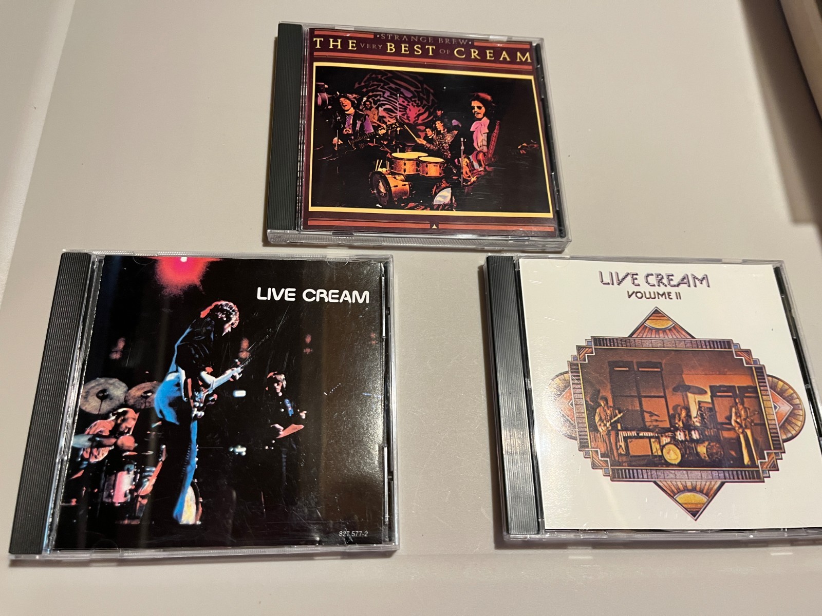 3 Cream CDs: Strange Brew: Very Best of Cream; Live Cream, vols. 1 and 2