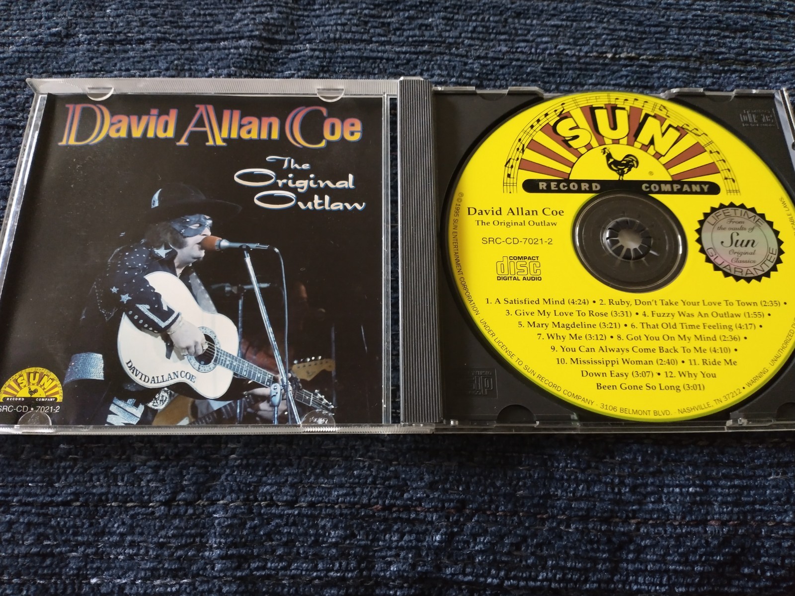 DAVID ALLAN COE Original Outlaw CD *Great Condition* RARE Sun Records 1995 Rose