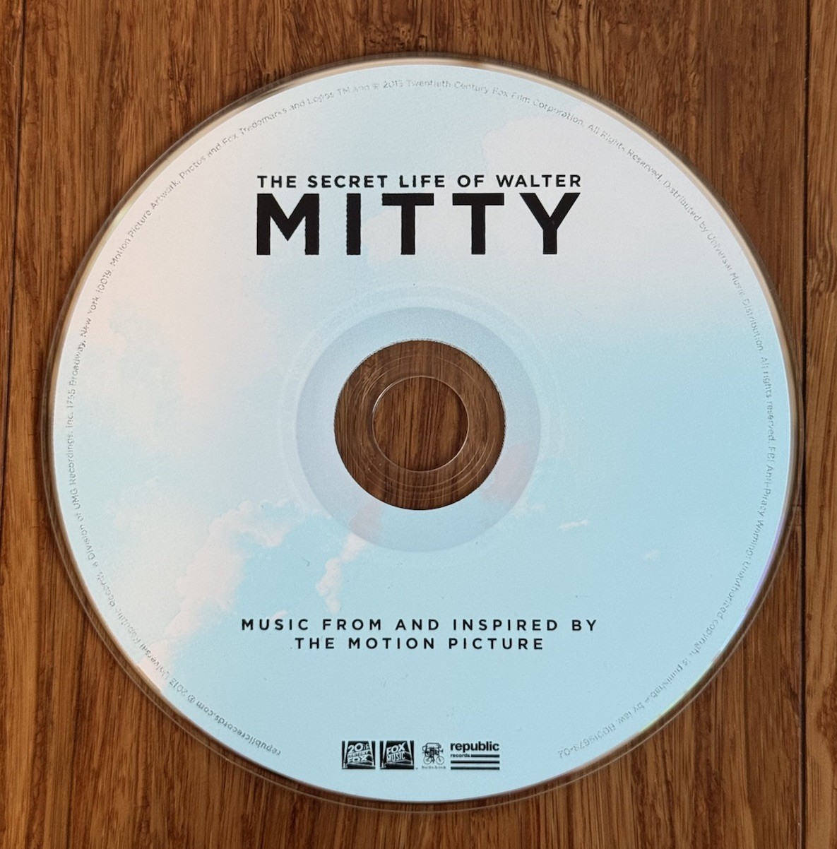 The Secret Life of Walter Mitty Soundtrack CD • Bowie • Republic • Disc Only