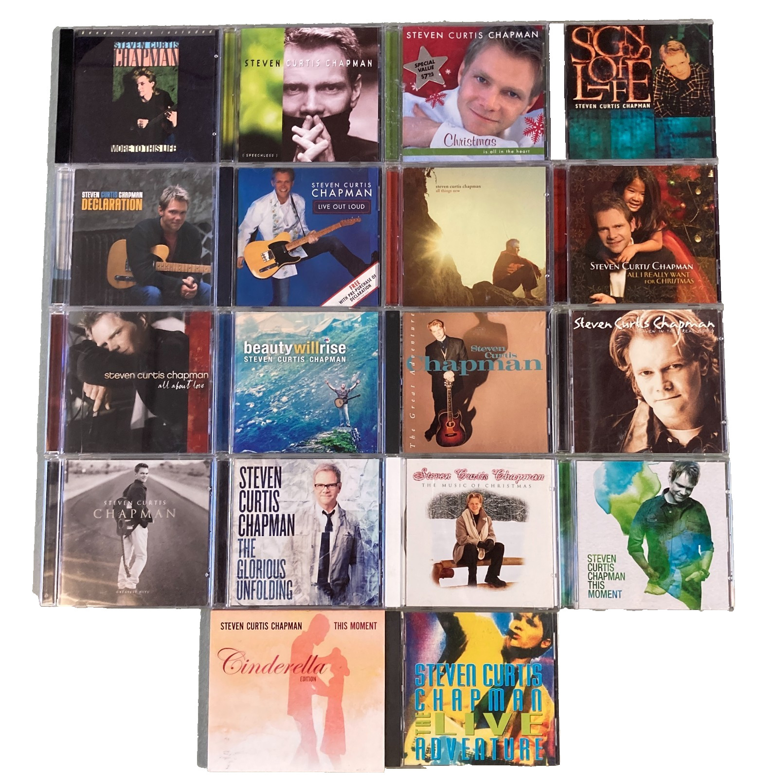 Lot of 18 Steven Curtis Chapman CD’s: More Life/Speechless/Christmas/Signs/Live+