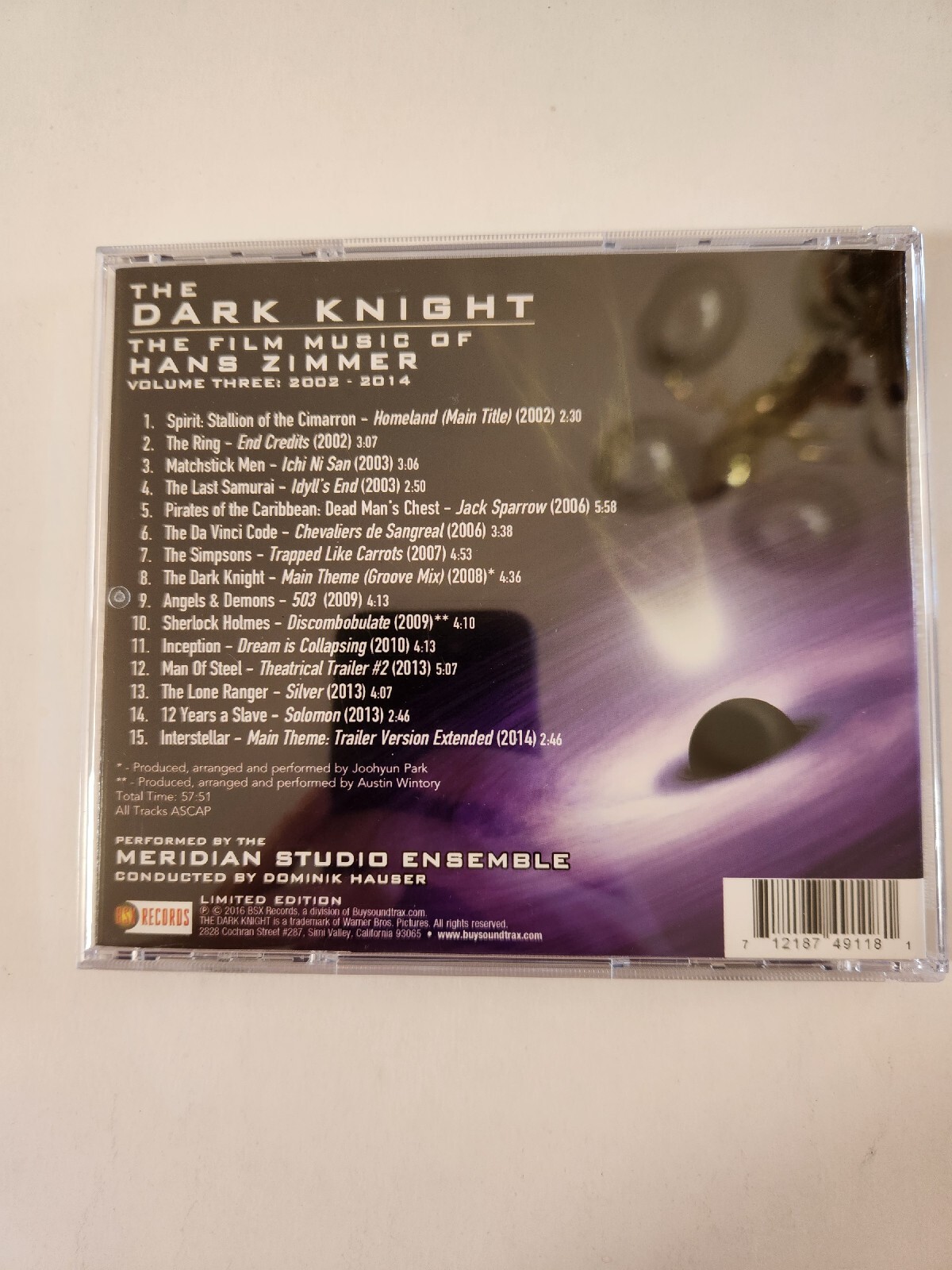 The Dark Knight: The Film Music of Hans Zimmer, Vol. 3 (CD BSX) Soundtrack