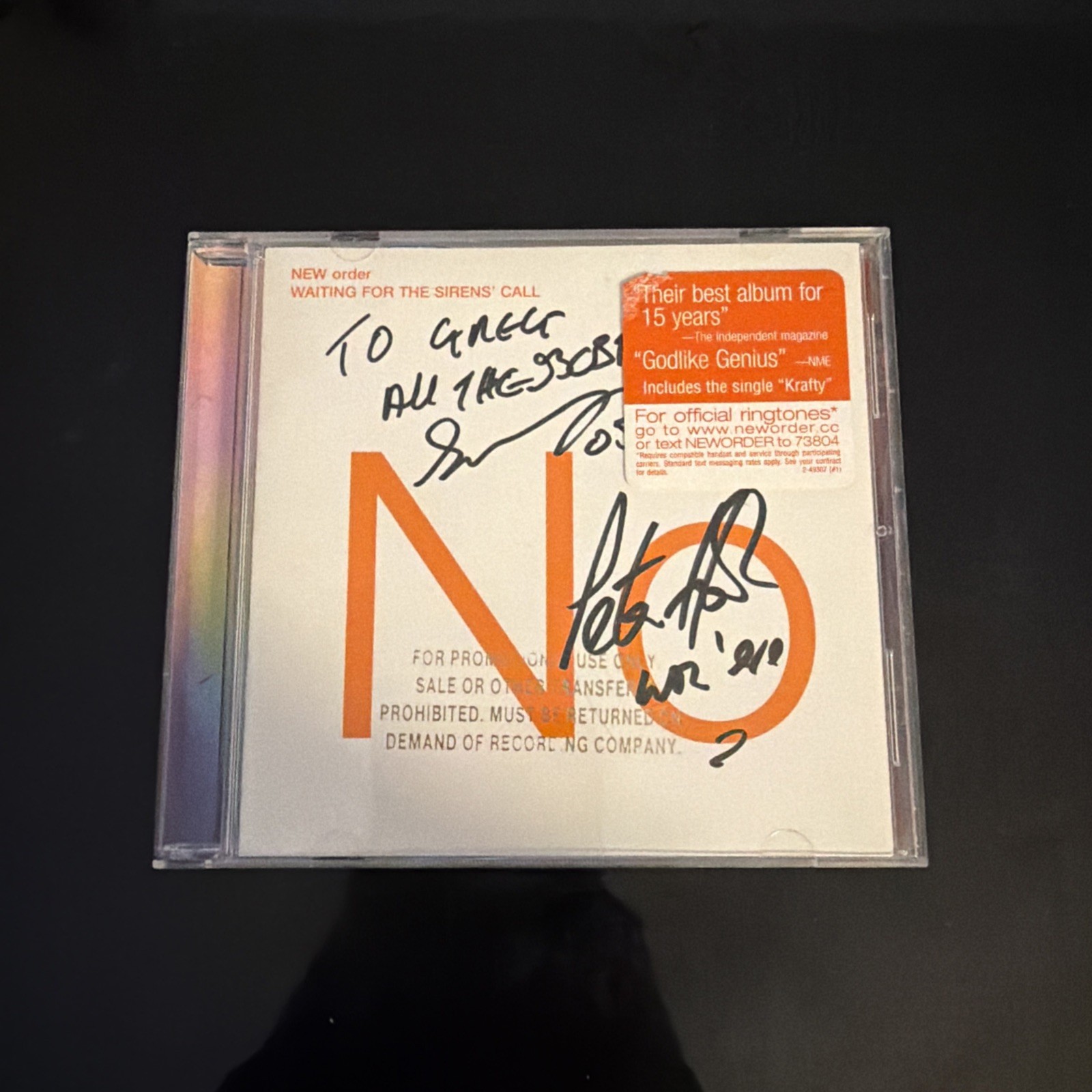 New Order – Waiting for the Sirens’ Call CD Album 2005 SIGNED AUTOGRAPHED PROMO