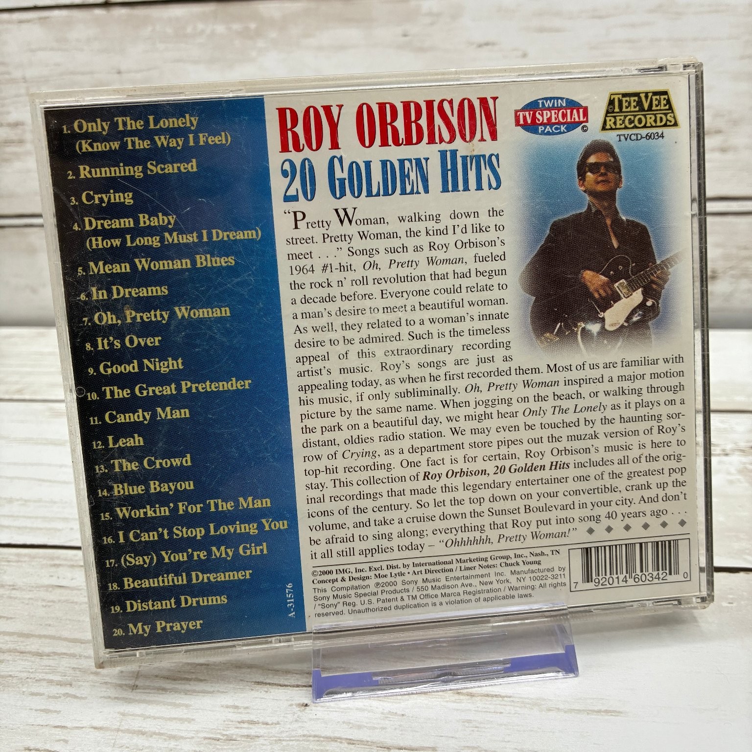 Roy Orbison – 20 Golden Hits CD 2000 Rock Pop Tee Vee Records