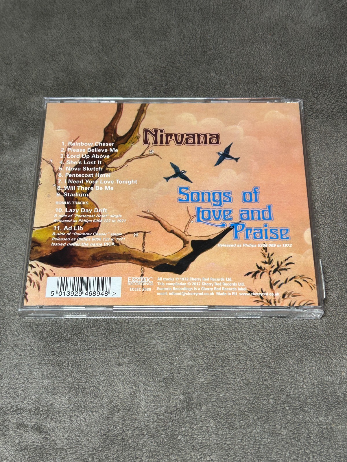Nirvana (UK) – Songs of Love and Praise – Esoteric – VG – Flat $5.00 Shipping