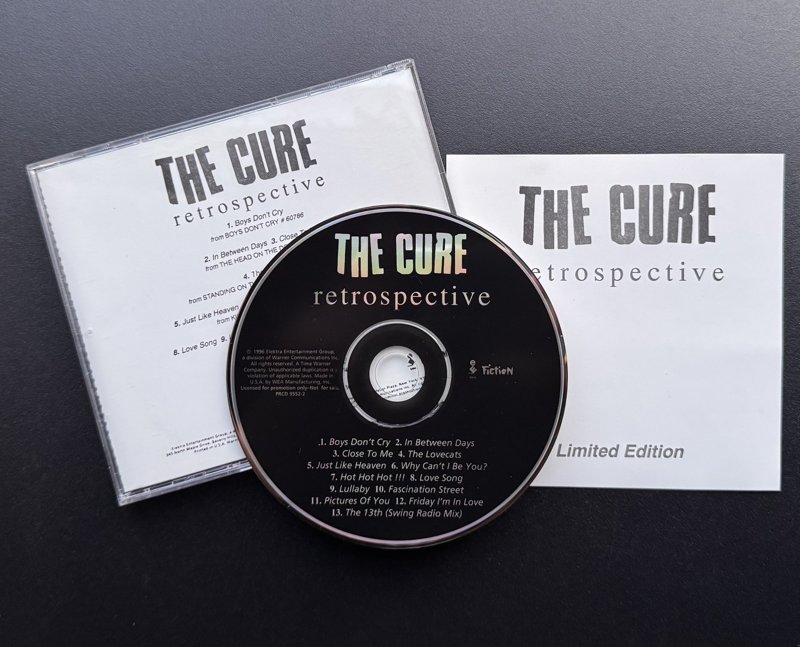 The Cure Retrospective Limited Edition Promo CD 1996 Fiction / Elektra
