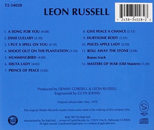Leon Russell by Leon Russell (CD, 1995, The Right Stuff) *NEW* *FREE Shipping*