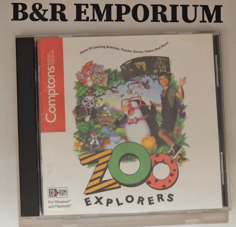 Zoo Explorers – (1995 Compton’s NewMedia) – Used PC CD-ROM – Windows / Mac