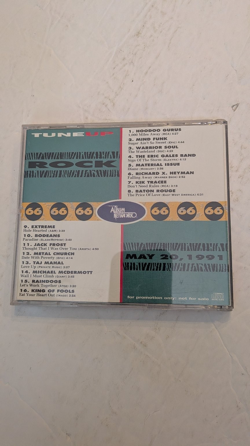 Album Network ROCK Tune Up 66 CD 1991 Promo Compilation Rock
