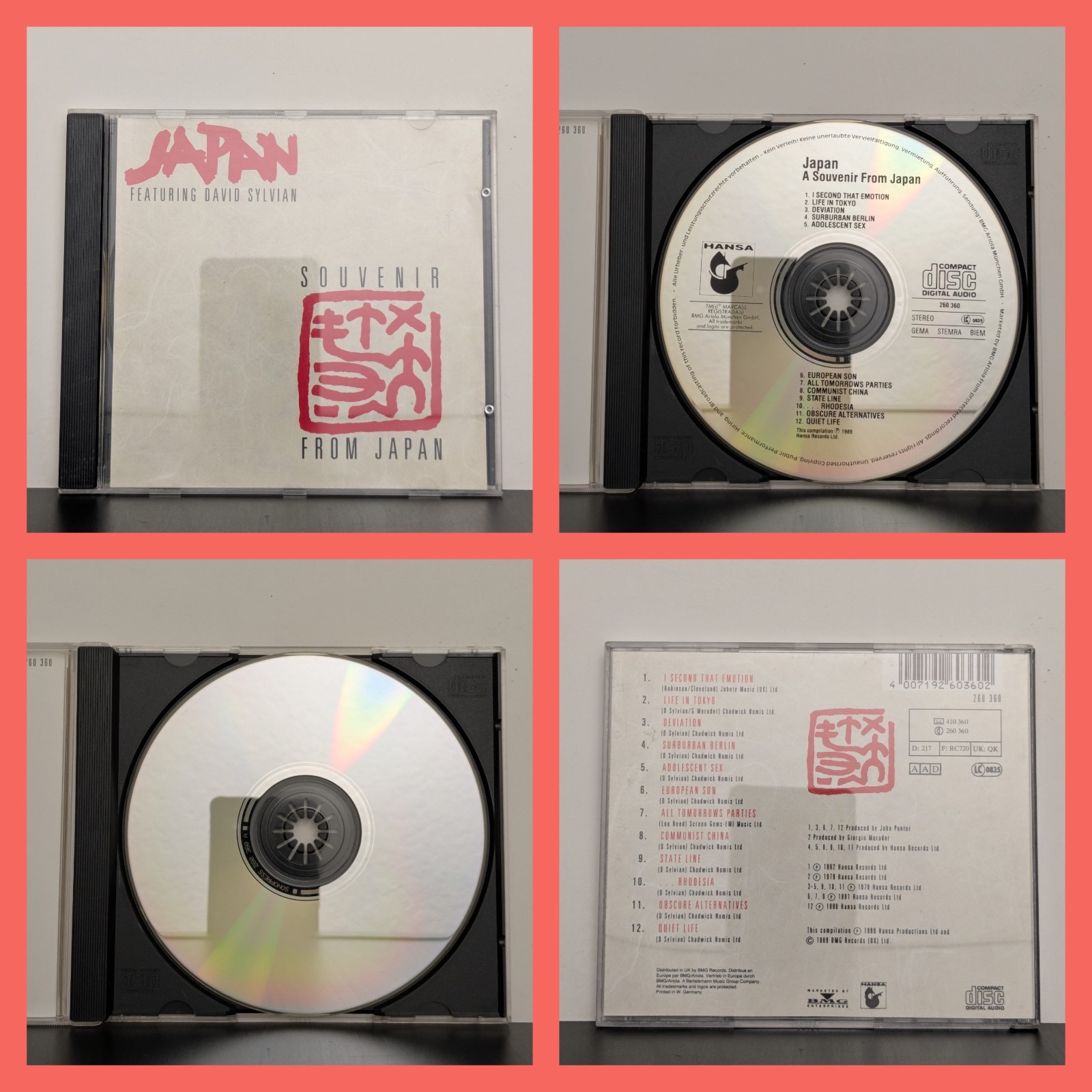 Japan Souvenir From Japan 1989 UK CD Hansa BMG 260 360