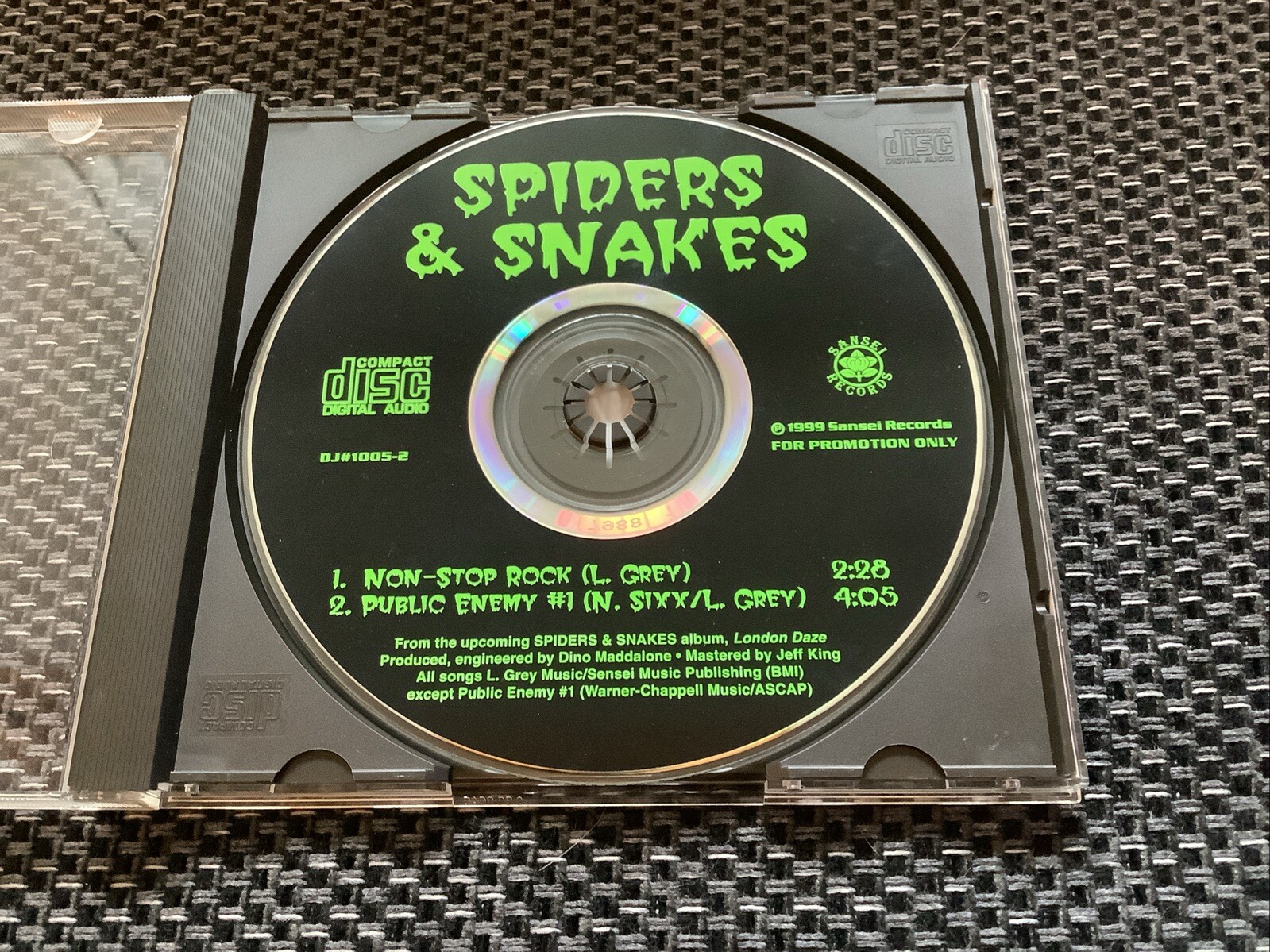 Spiders And Snakes Rare Promo CD Lizzy Grey London Motley Crue Kiss Ratt