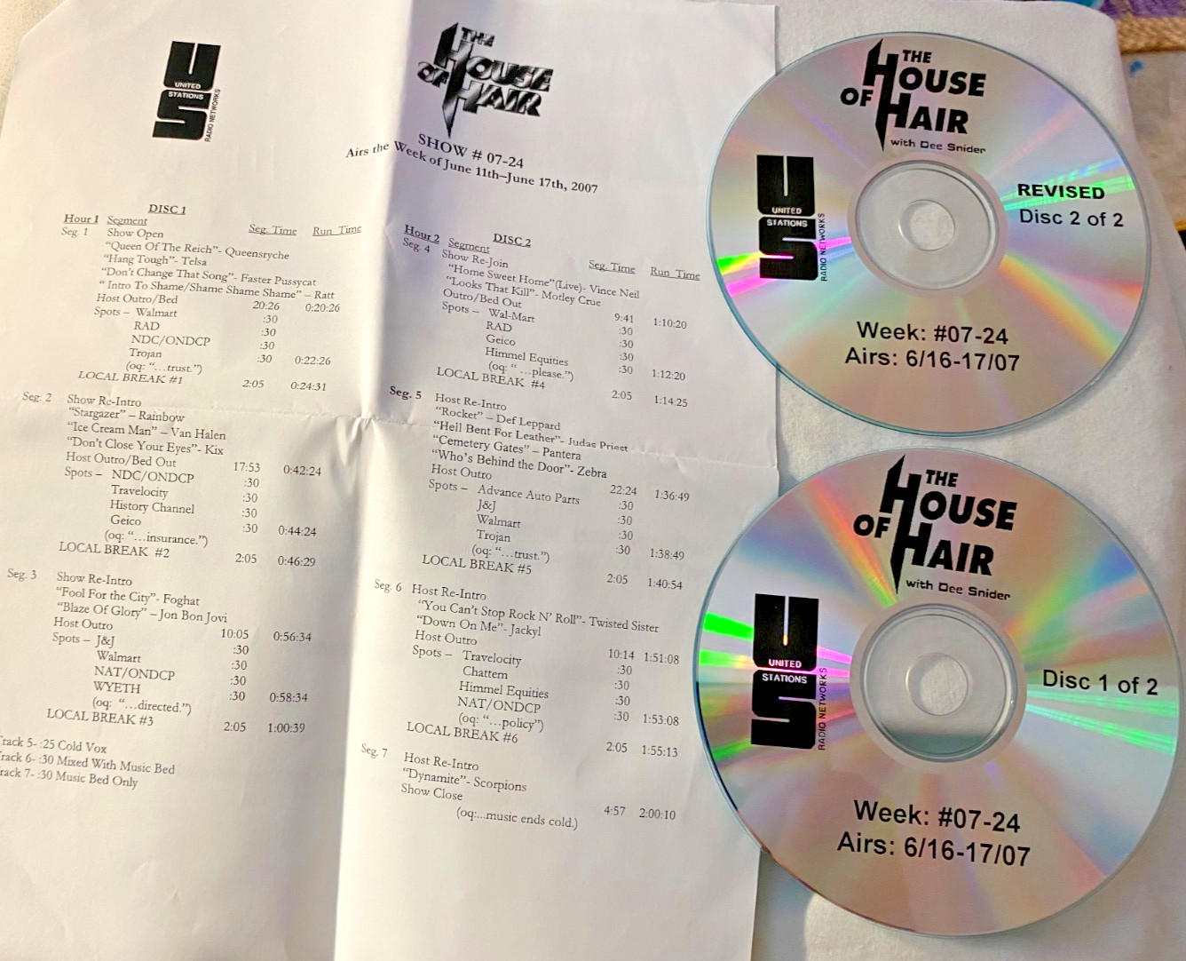6/11/0 DEE SNIDER HOUSE OF HAIR, VINCE NEIL (LIVE), MOTLEY CRUE, RAINBOW, FOGHAT