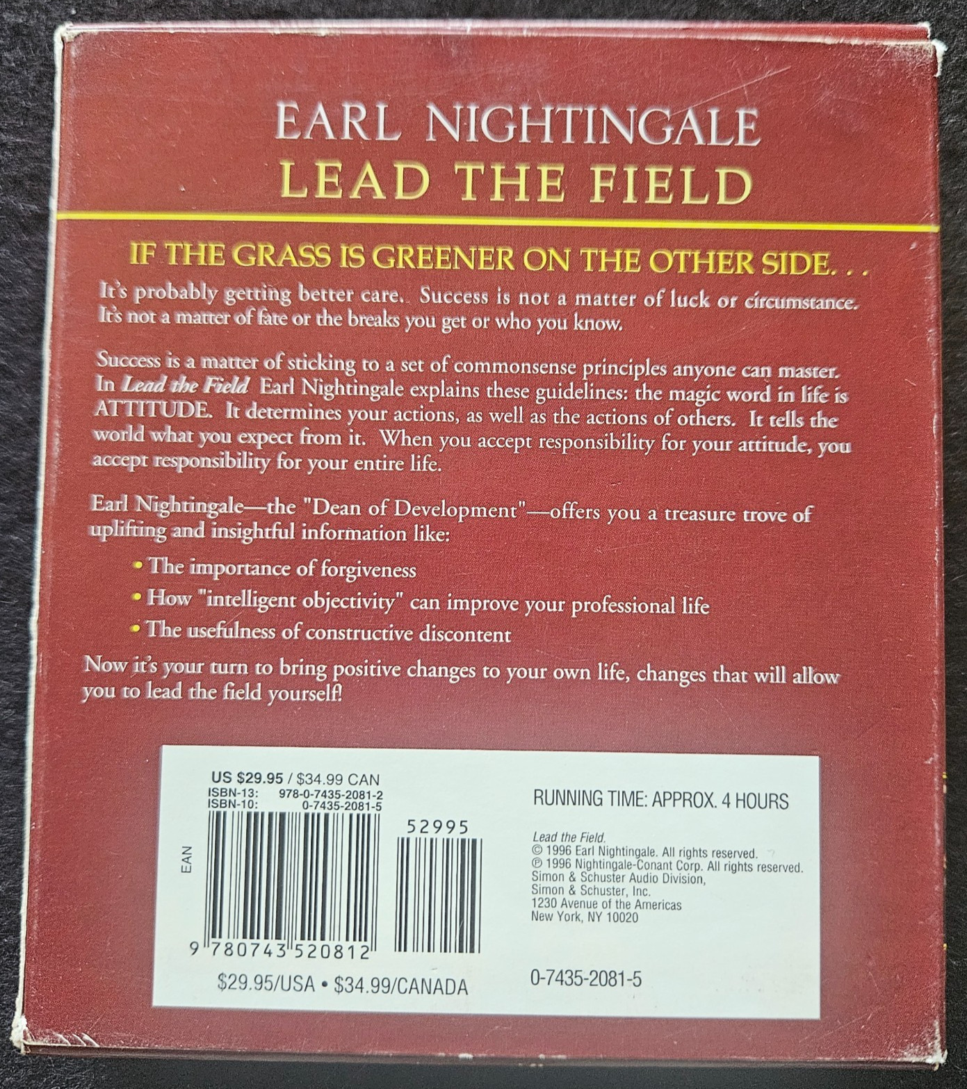 Earl Nightingale’s The Strangest Secret & Lead the Field Audio CDs. Excellent!