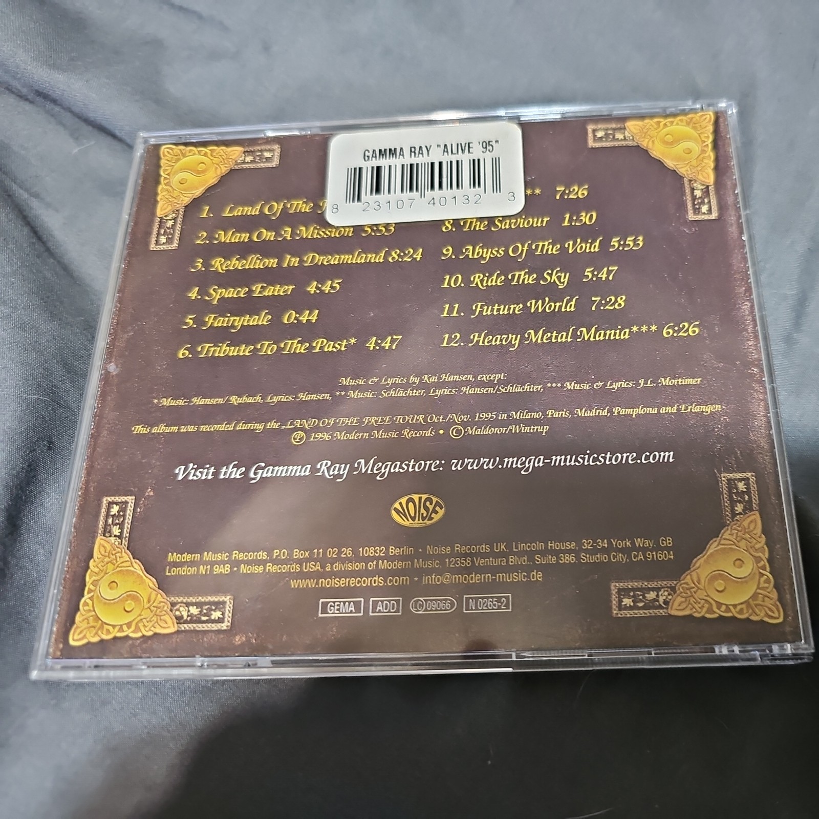 Alive ’95 by Gamma Ray (CD, Sep-1999, Noise) Free S&H