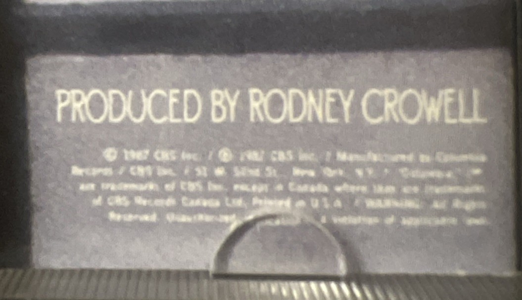 ‘King’s Record Shop’ by Rosanne Cash (1987 CD CK 40777) Producer: Rodney Crowell
