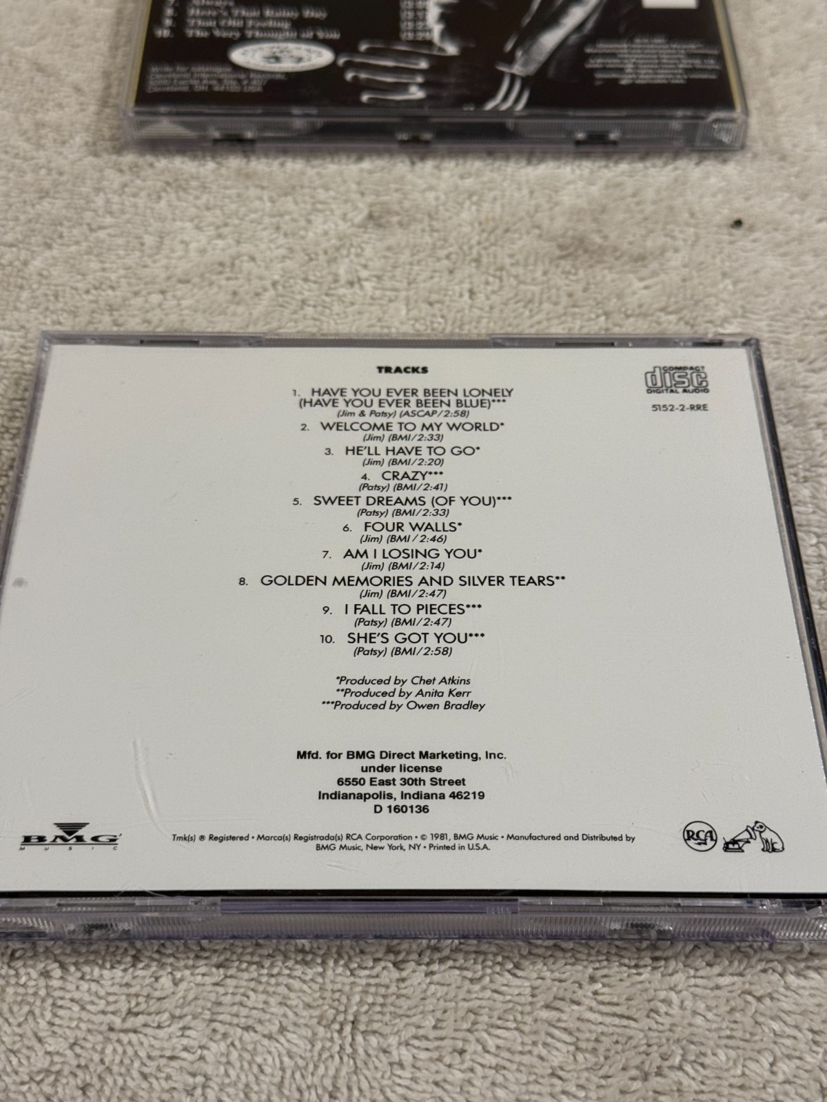 Jim Reeves & Patsy Cline – Greatest Hits CD – VERY GOOD CONDITION!!!