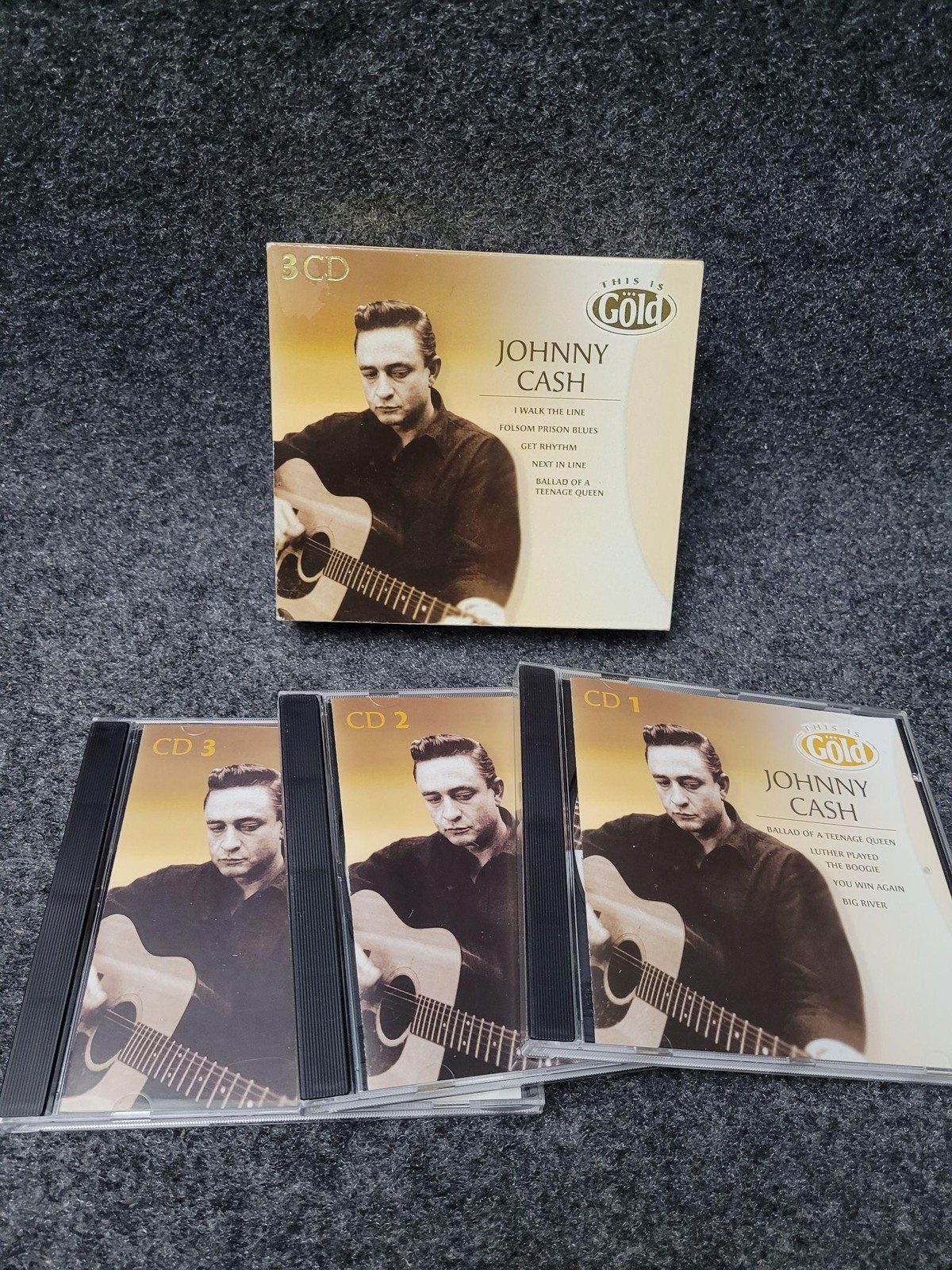 Johnny Cash CD Go Country Rockabilly 3CD Box Set 2004 Gold Disky Music