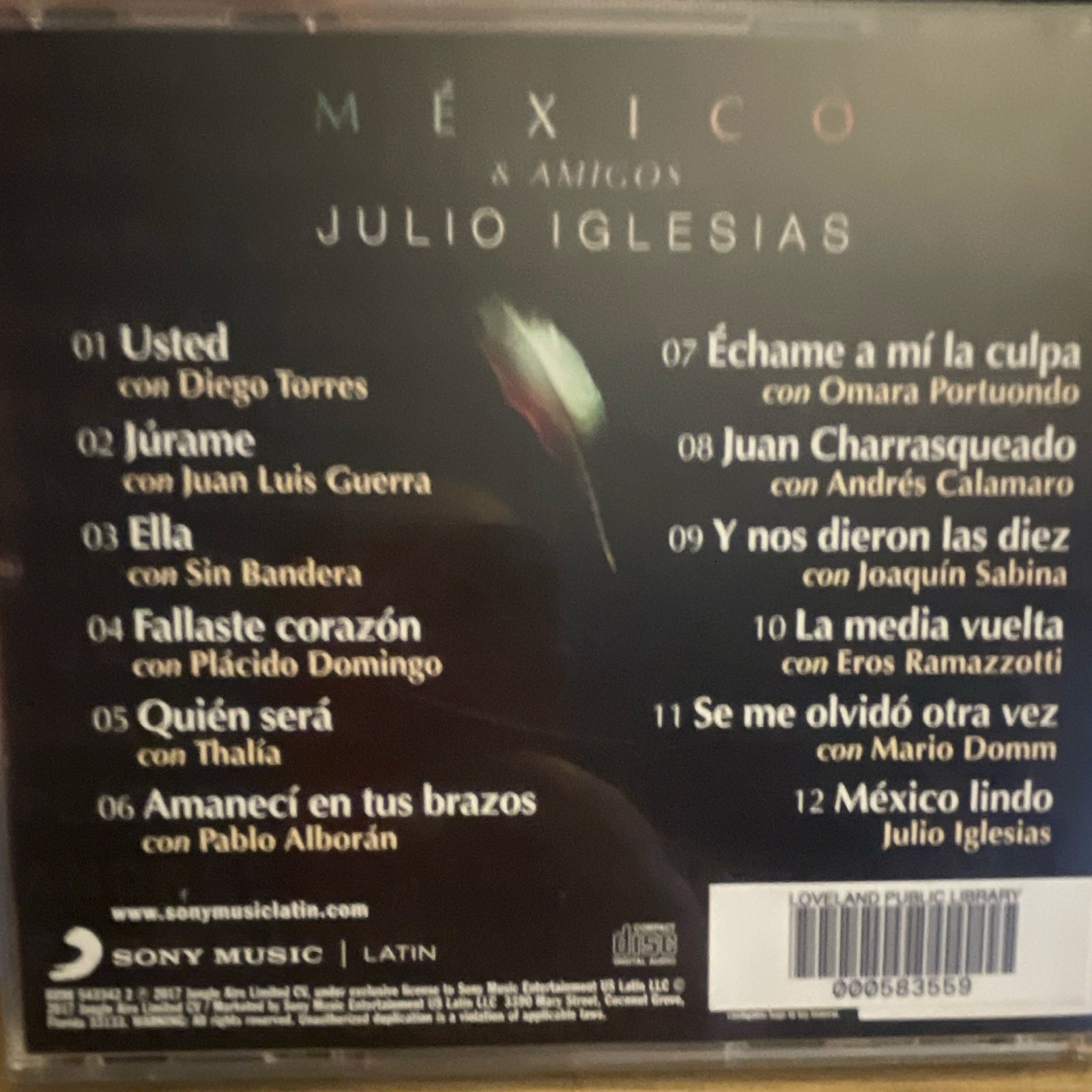 Julio Iglesias México & Amigos (2017) Latin Album CD Sony Music Latin Jewel Case