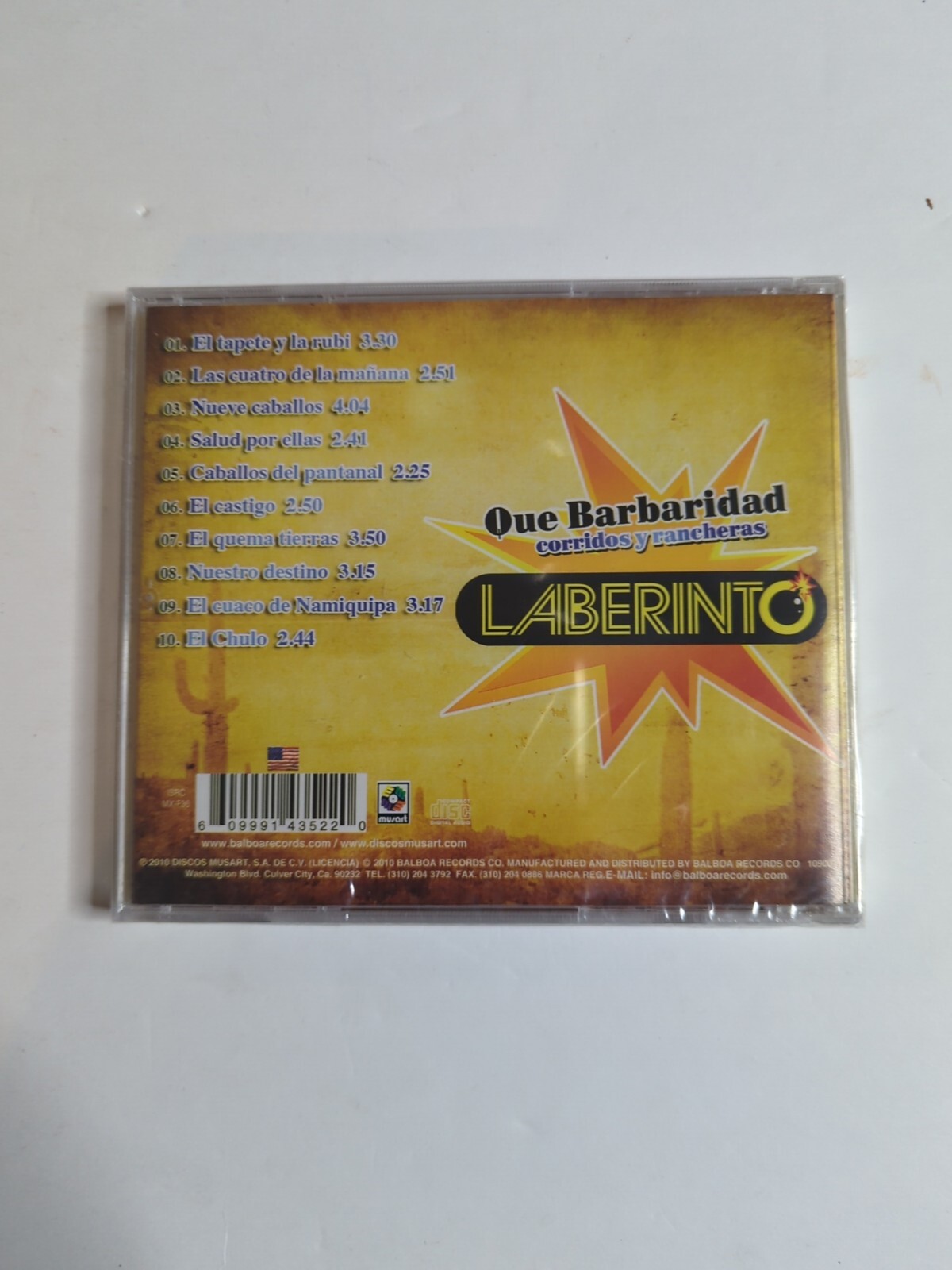 Laberinto – Que barbaridad Corridos y Rancheras (CD, 2010) New Sealed 11293