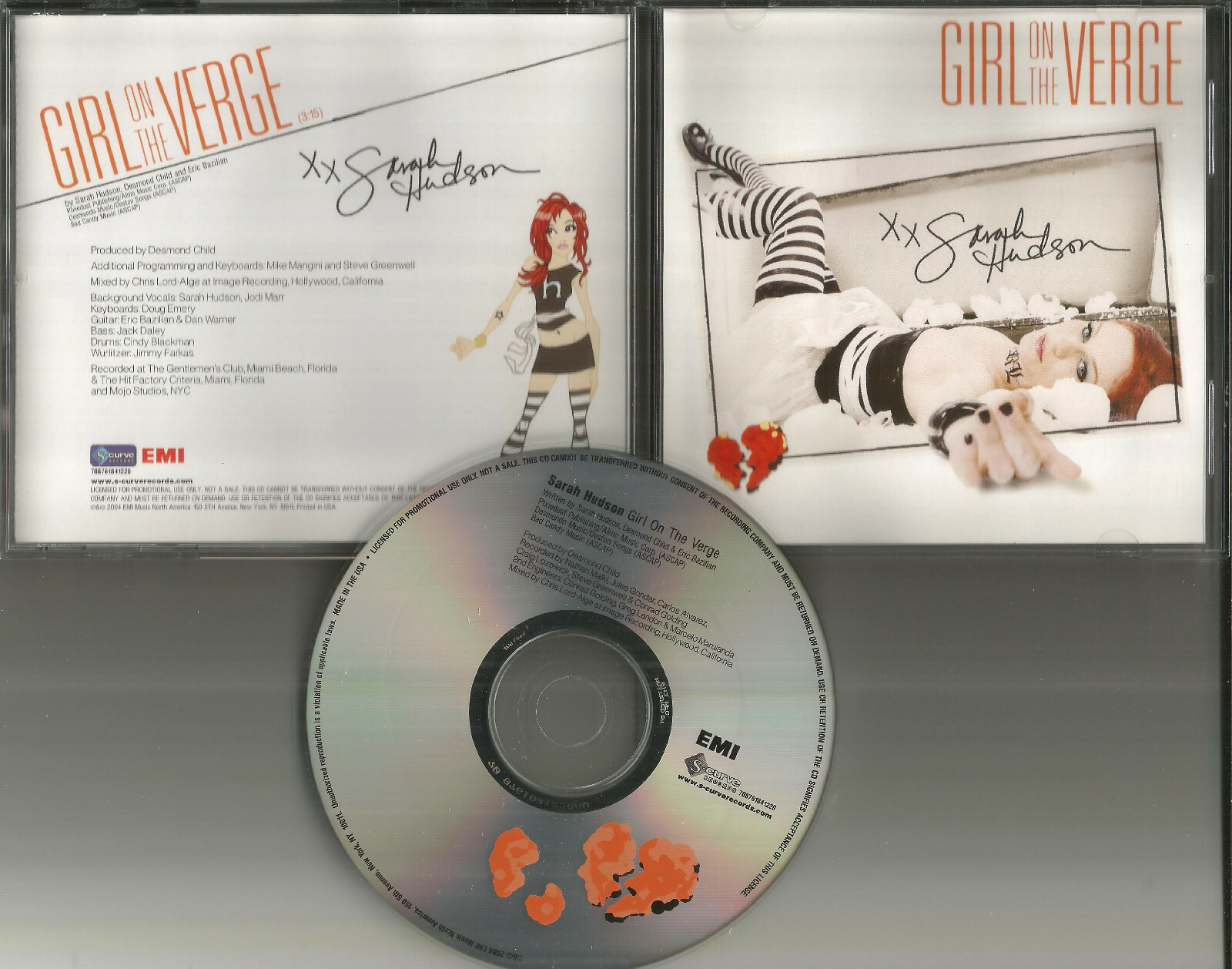 Ultraviolet Sound SARAH HUDSON w/ AEROSMITH Girl PROMO CD Single PRINTED LYRICS