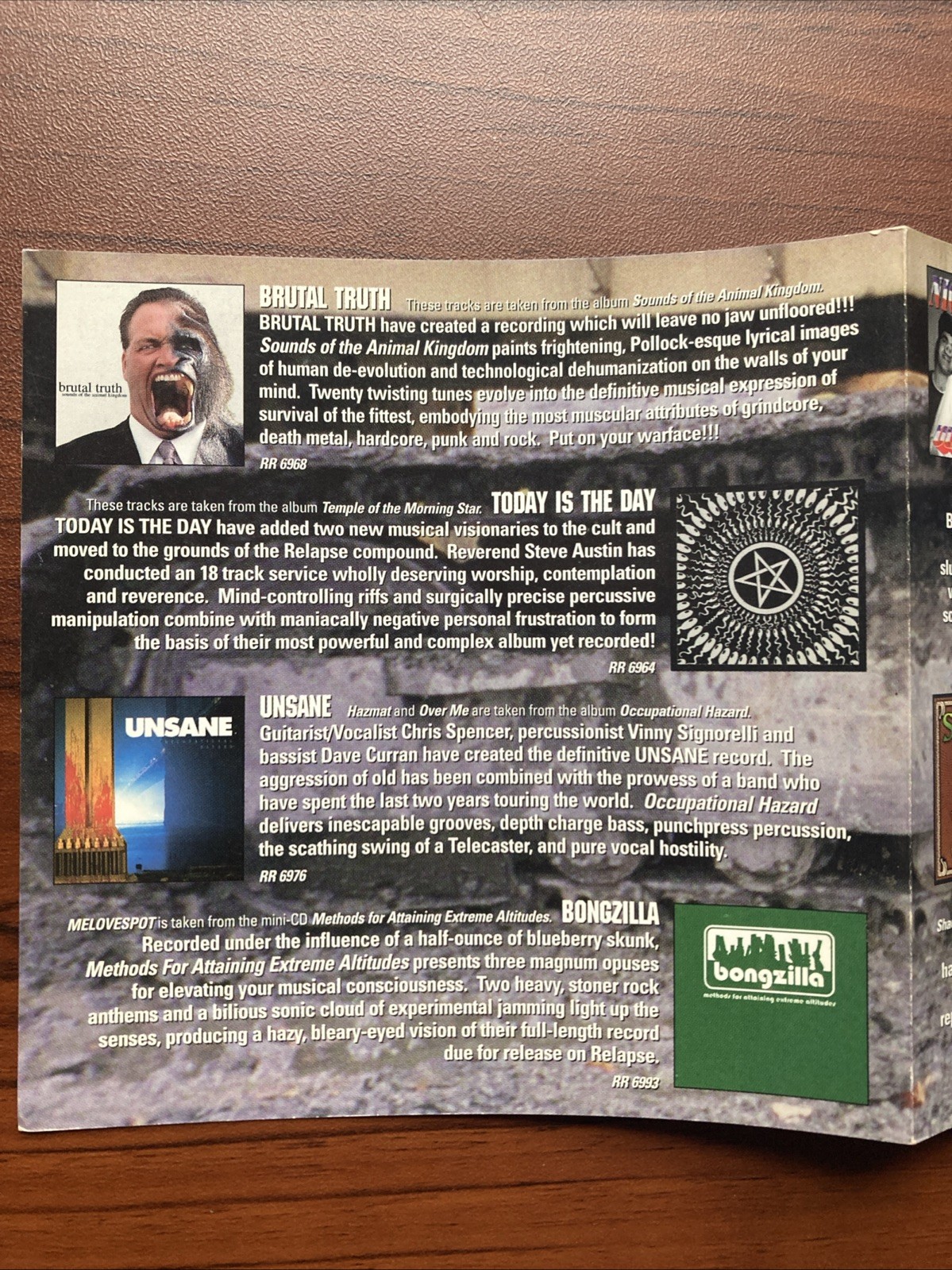 Relapse Records-Solid-Promotional CD, 28 Tracks, 20 Bands. Soilent Green Etc…