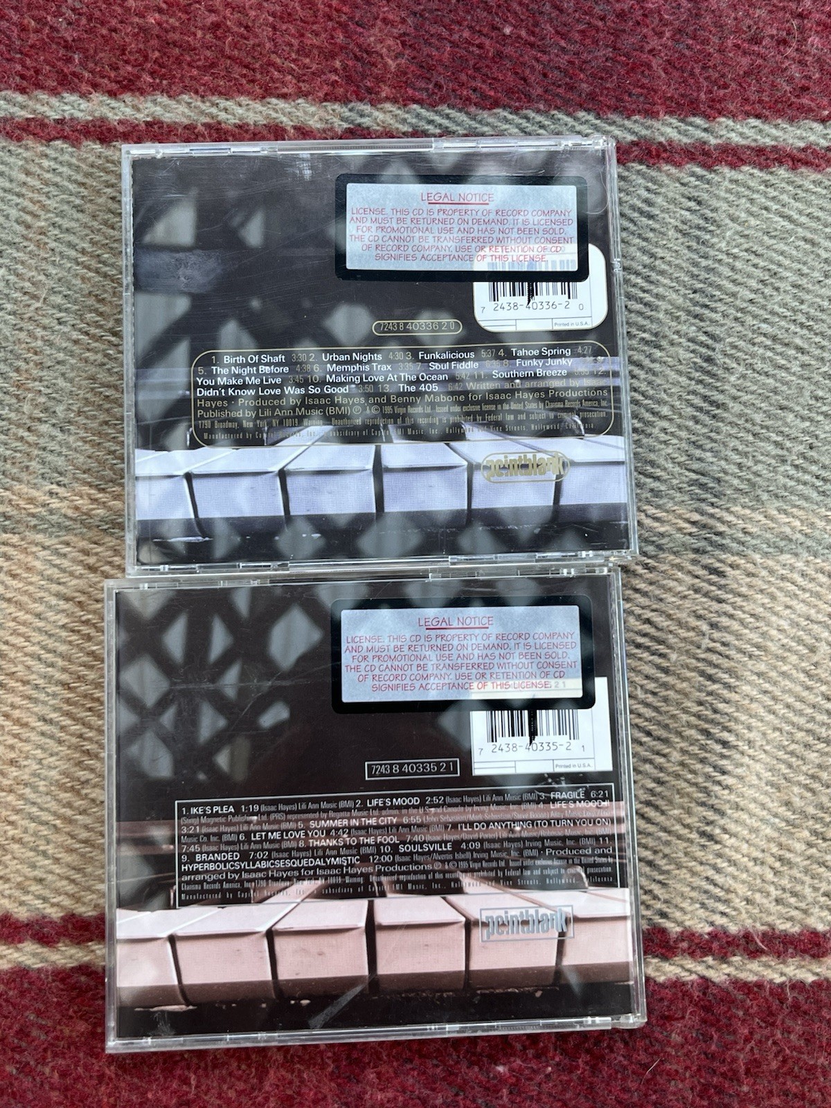 Isaac Hayes CD lot. Promotional/ Legal notice