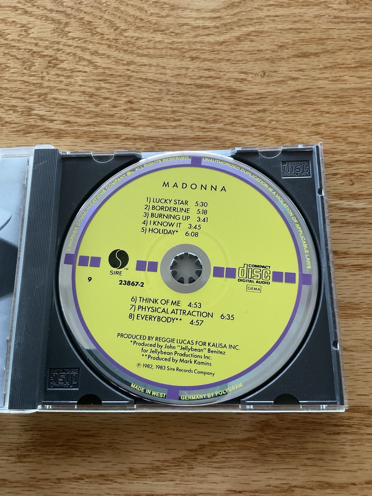 Madonna ‎S/T (CD, 1983 Warner Bros/ Sire Records) West German Target