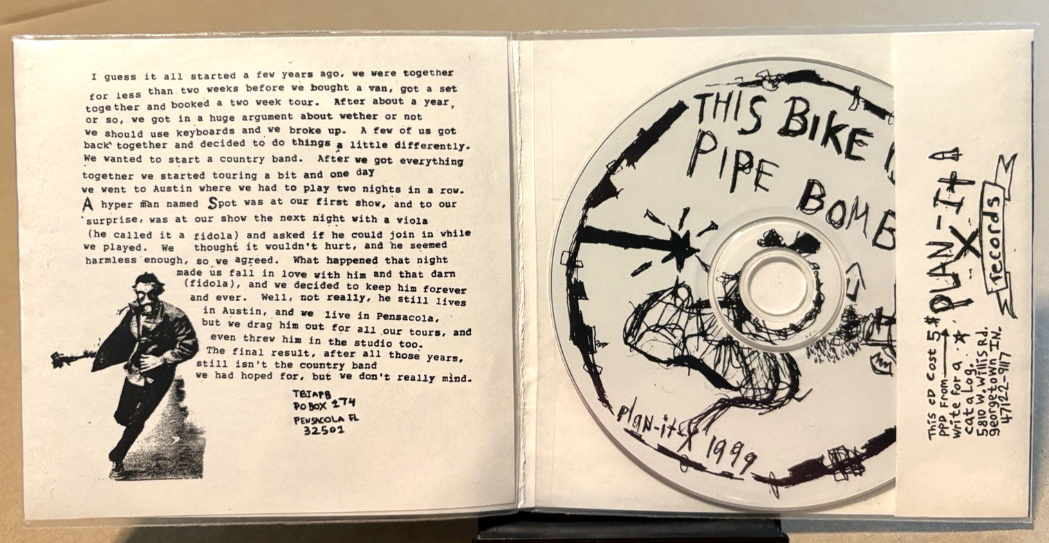THIS BIKE IS A PIPE BOMB “DANCE PARTY WITH…” (CD, 1999, Plan-it-X) VG+