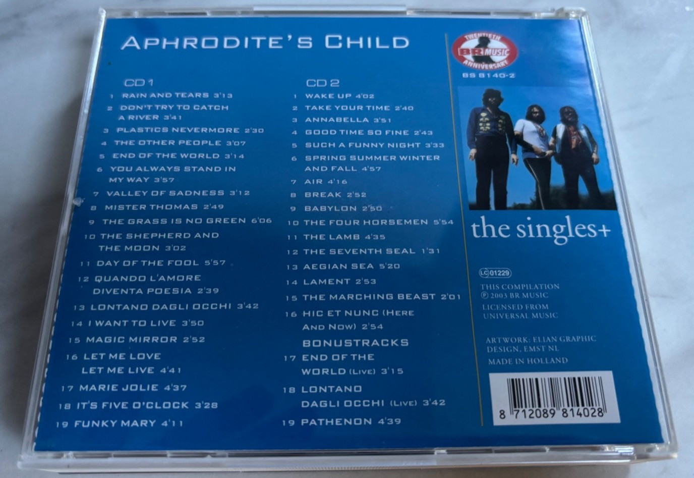 Aphrodite’s Child-The Singles Plus. 38 Track 2 CD Set- Vangelis & Demis Roussos.