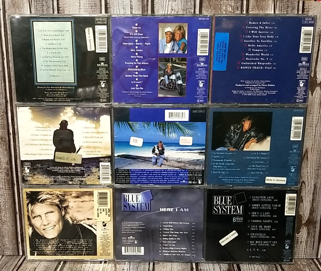 Lot of 9 Blue System CDs German Imports Euro-Disco Synth Pop Dieter Bohlen