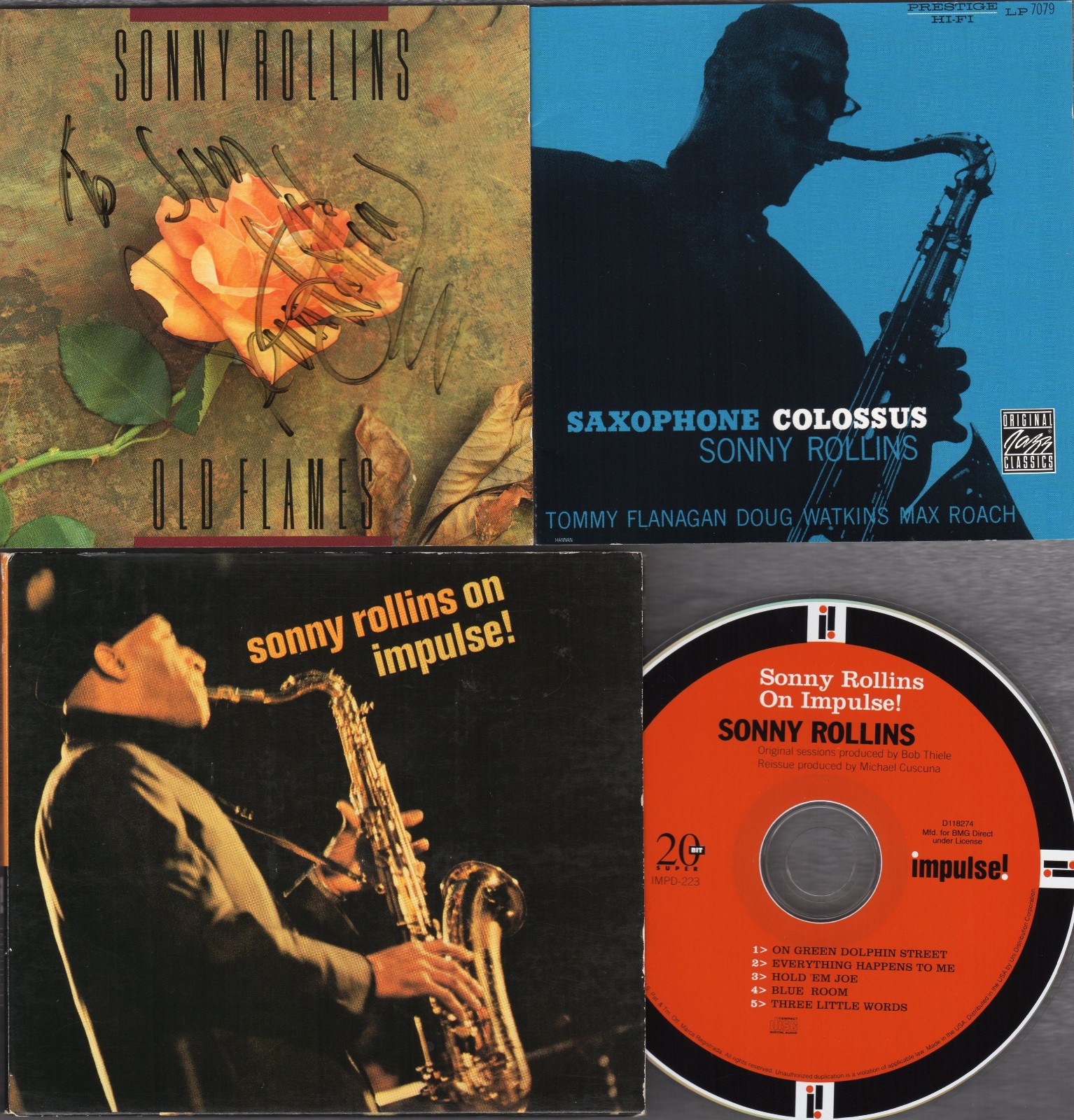 SONNY ROLLINS ON IMPULSE + OLD FLAMES + SAXOPHONE COLOSSUS CD LOT OF 3