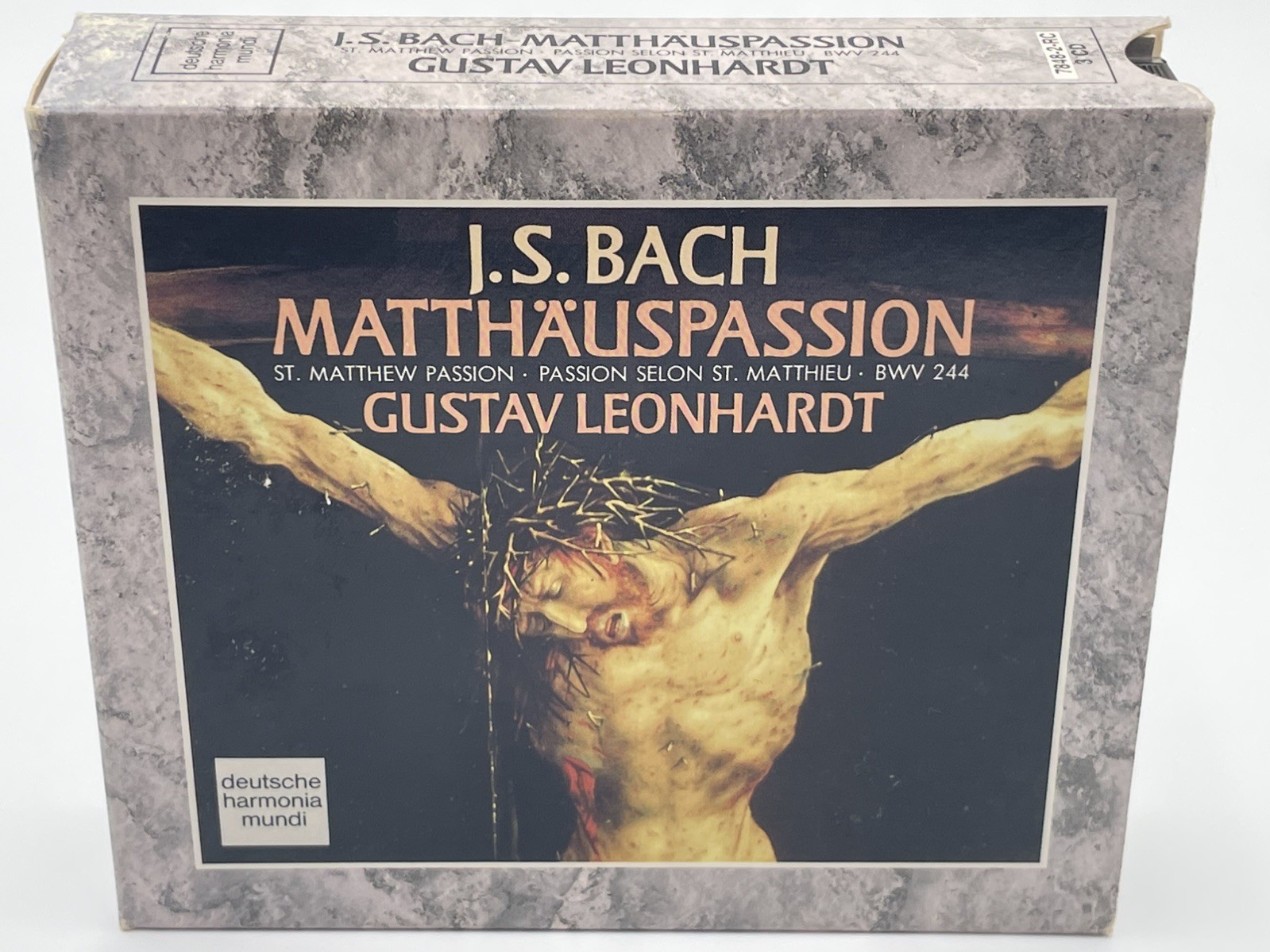 J S Bach Matthäuspassion GUSTAV LEONHARDT 1990 BMG 3CD Box Vintage