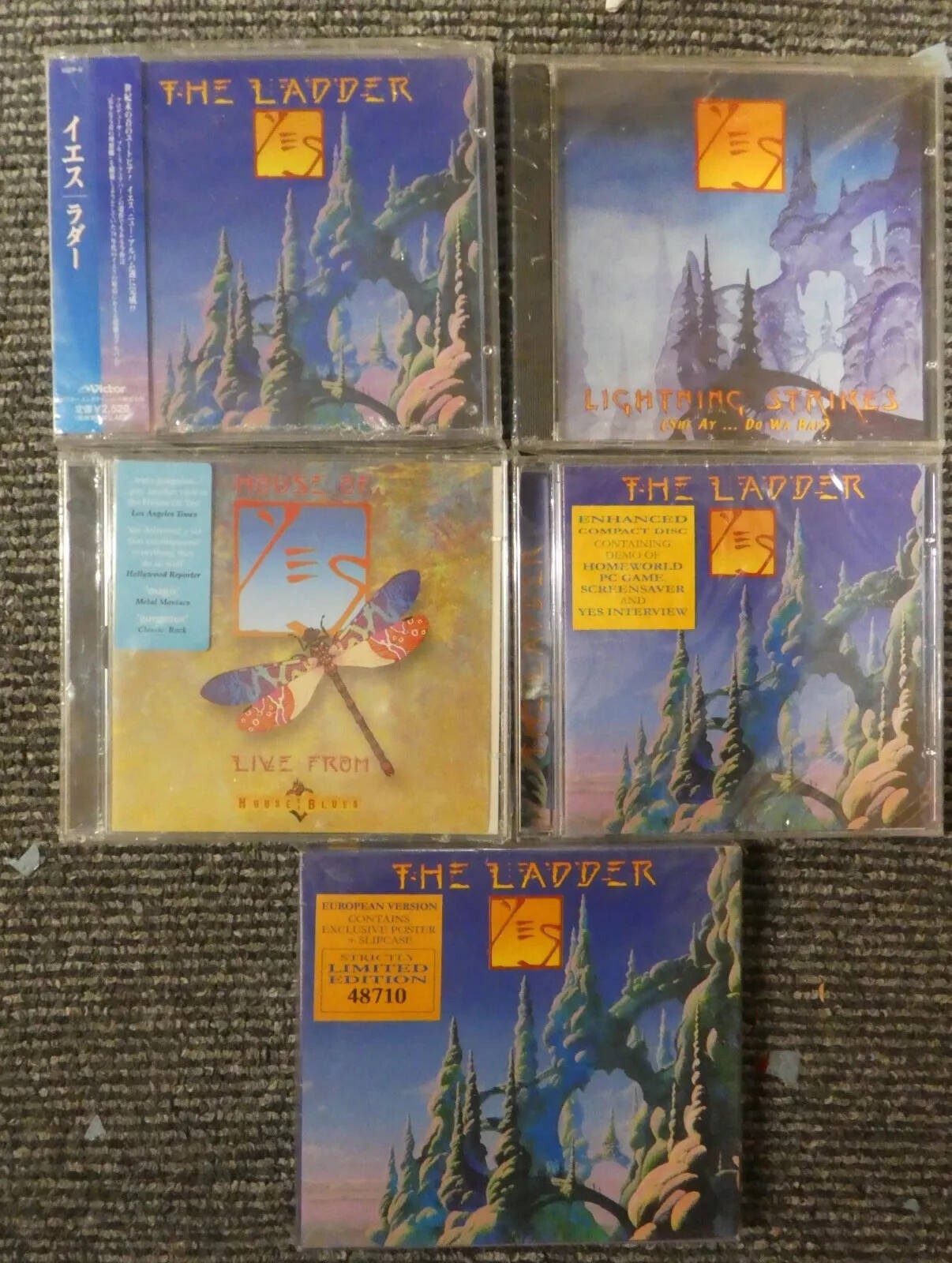 YES LADDER bundle House Blues Live CD Single Japanese Obi Limited ed poster Euro