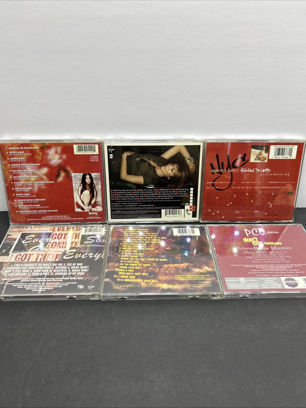SOUL/R&B LOT OF 6 CD’S SHAKIRA, THALIA, JENNIFER LOPEZ, NIKKA COSTA, PCD, C+C