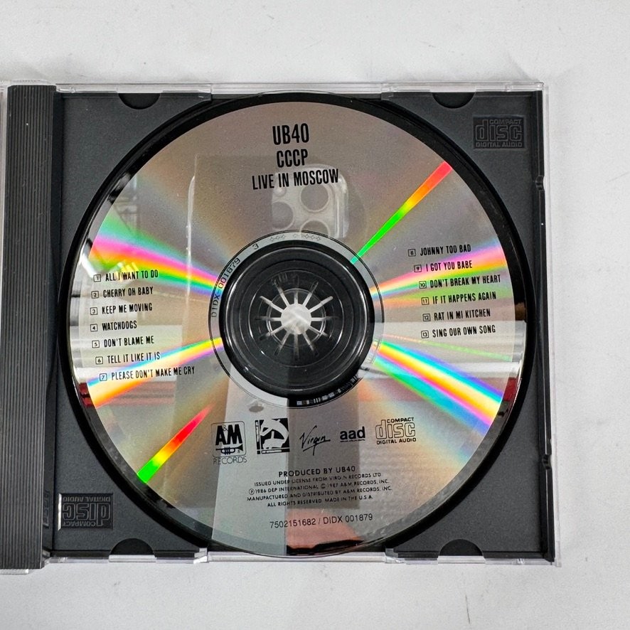 UB40 – CCCP Live In Moscow CD 1988 Reggae Pop A&M Records