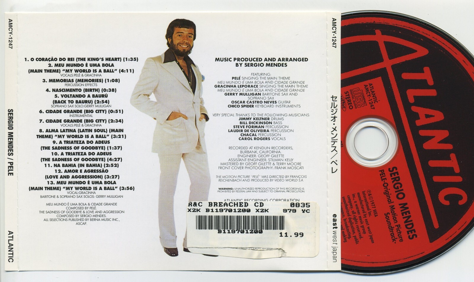 SERGIO MENDES PELE ORIGINAL MOVIE SOUNDTRACK JAPAN CD ATLANTIC NO OBI AMCY1247